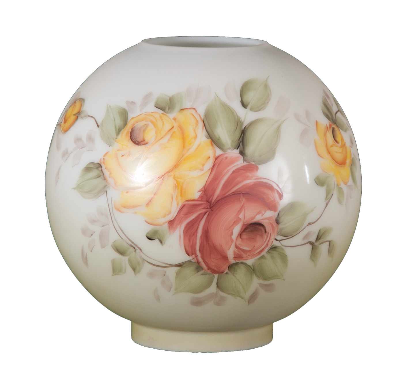 B/&P Lamp Hand Painted Victorian Roses Opal Shade