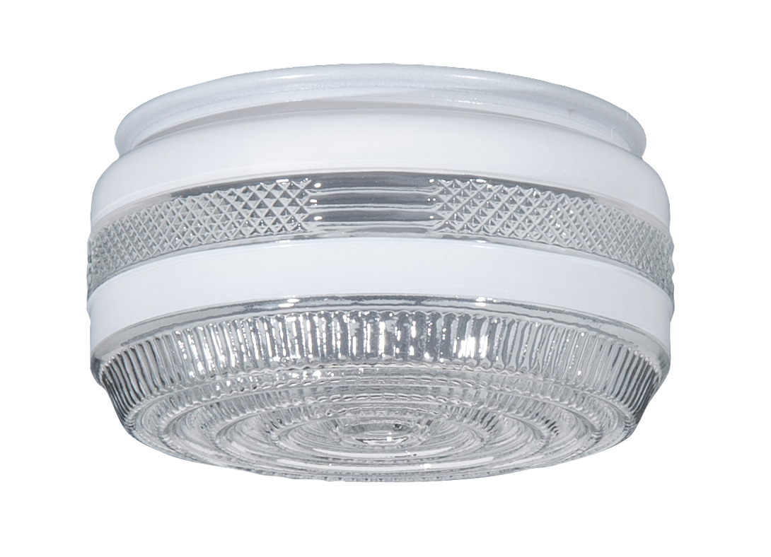 B&P Lamp® SMALL Disk Shaped Porch and Utility Room Glass Shade (6 1/2