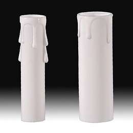 B&P Lamp® Candelabra Base, White Color Candle Covers With Drips, 4