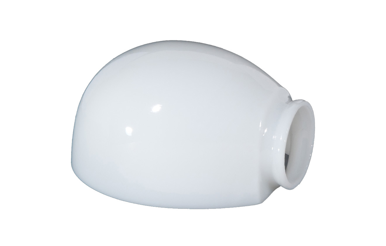 B&P Lamp® Half Shell Design Mid-Century Modern Bathroom Fixture Shade In Opal Glass With 2 1/4 Inch Lipped Fitter