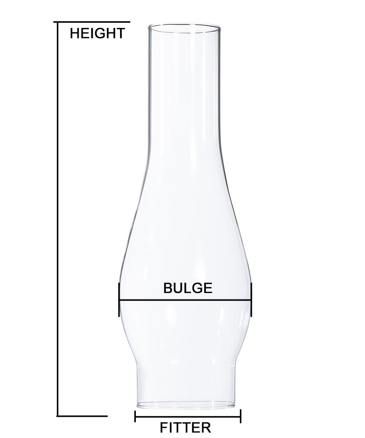 B&P Lamp® SMALLEST Clear Glass Lamp Chimney 1-1/8 Inch base by 3-3/4 Inch height] for Vintage and Antique Style Lighting