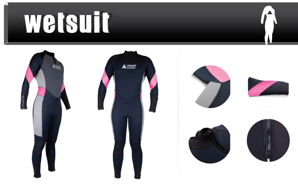 Leader Accessories 5mm M Men/'s Fullsuit Wetsuit For Scuba Diving