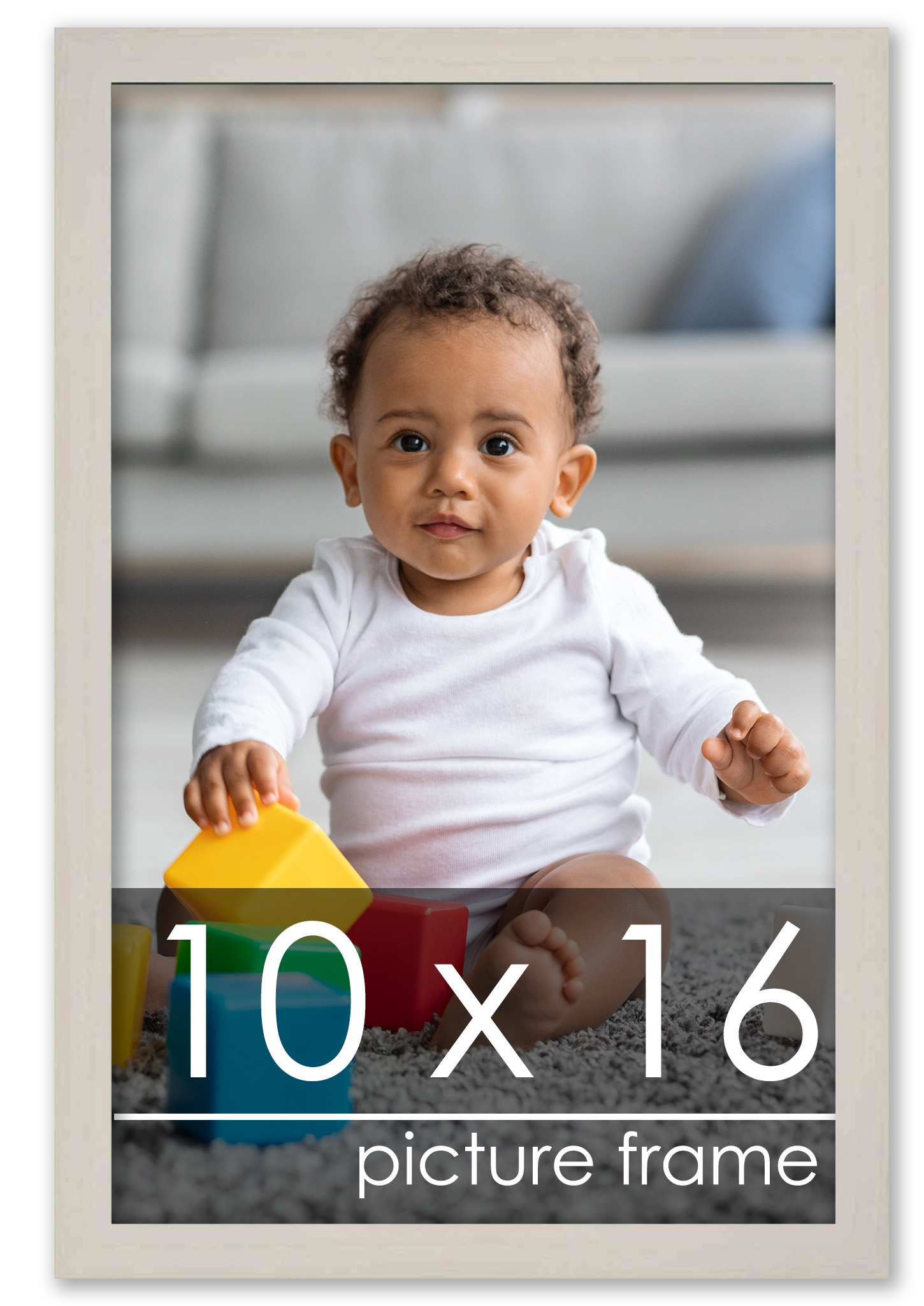 Minimalist White Picture Frame – UV Acrylic,Backing, Hanging Hardware