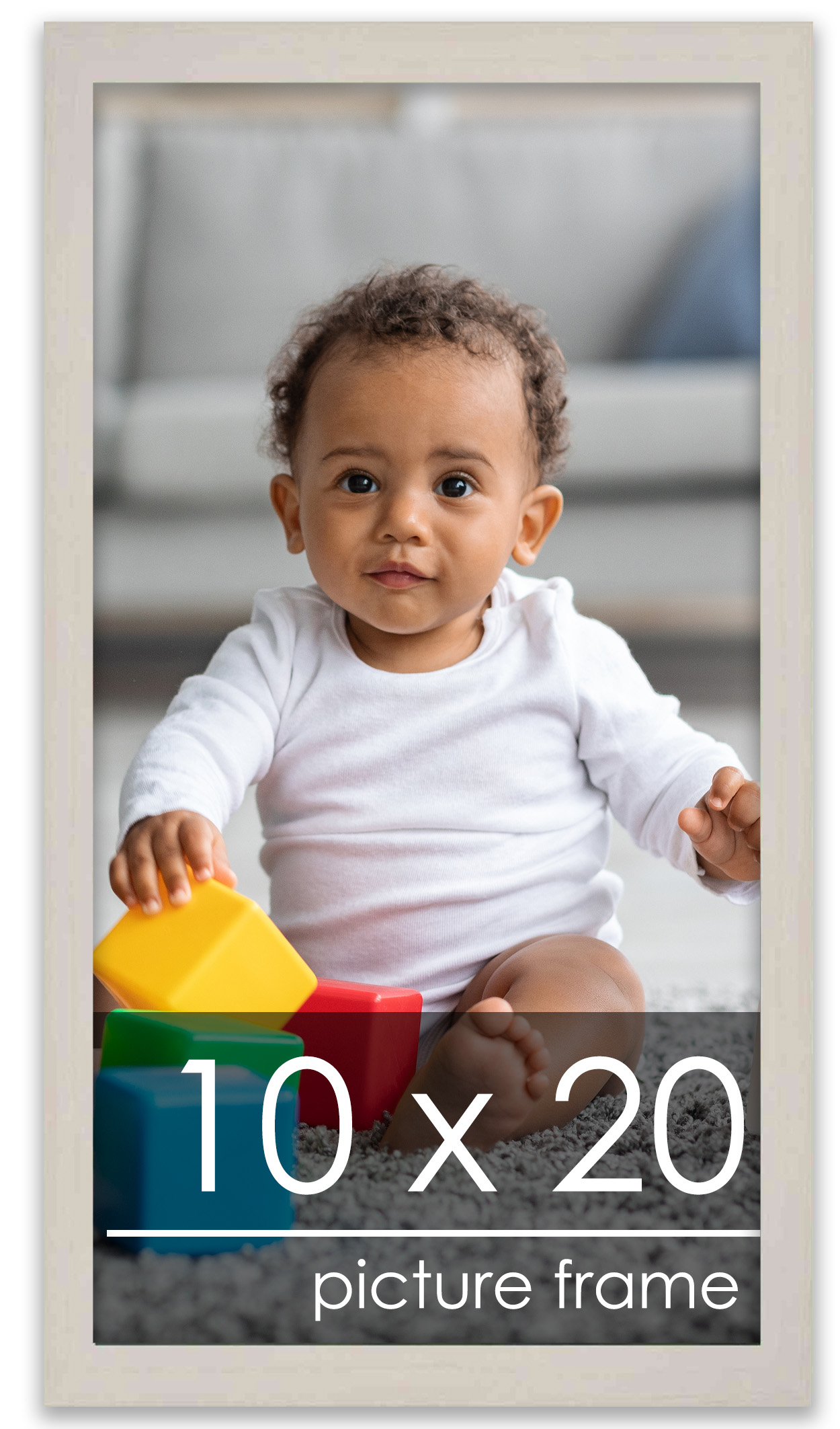 Panoramic Minimalist White Picture Frame – UV Acrylic, Backing, Hanging Hardware