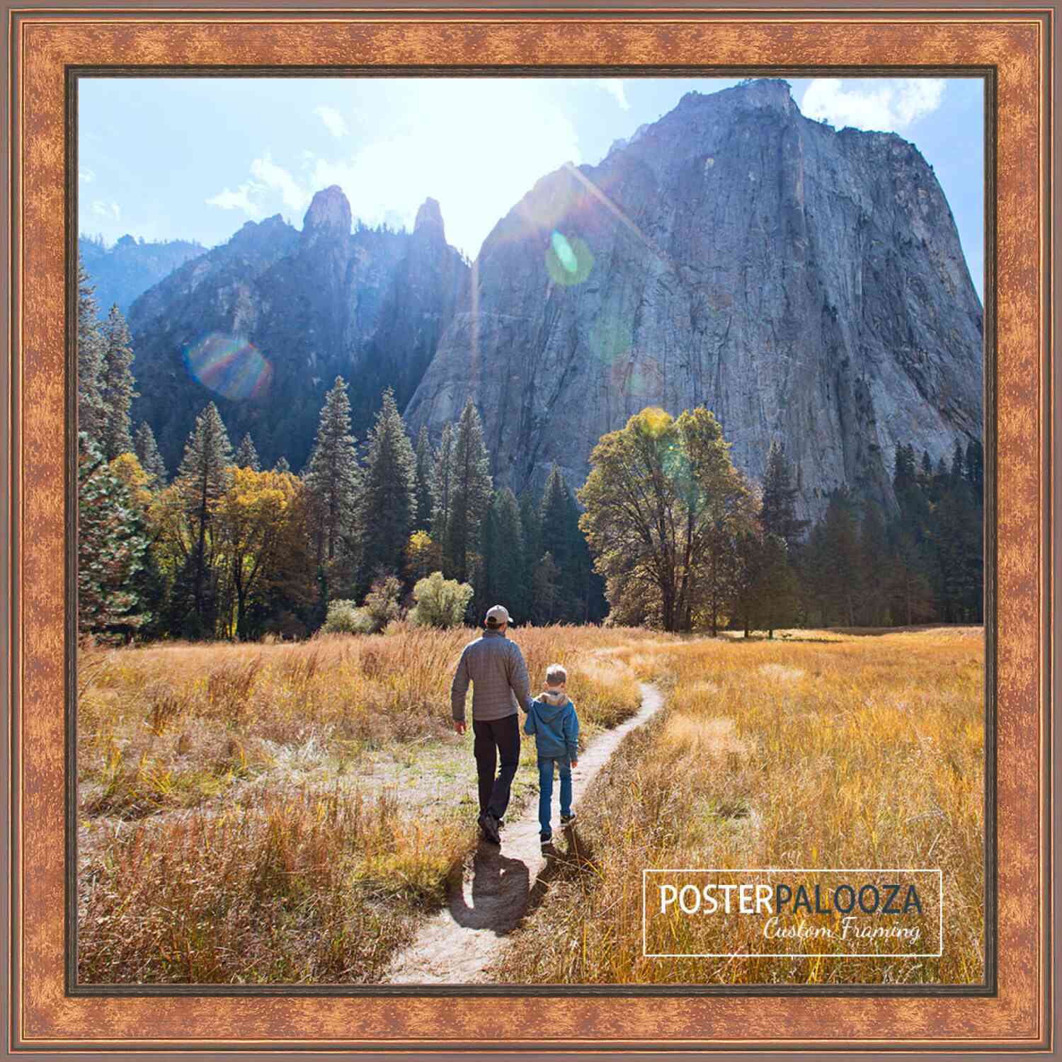 Square Slim Profile Gold Picture Frame – UV Acrylic, Backing, Hanging Hardware