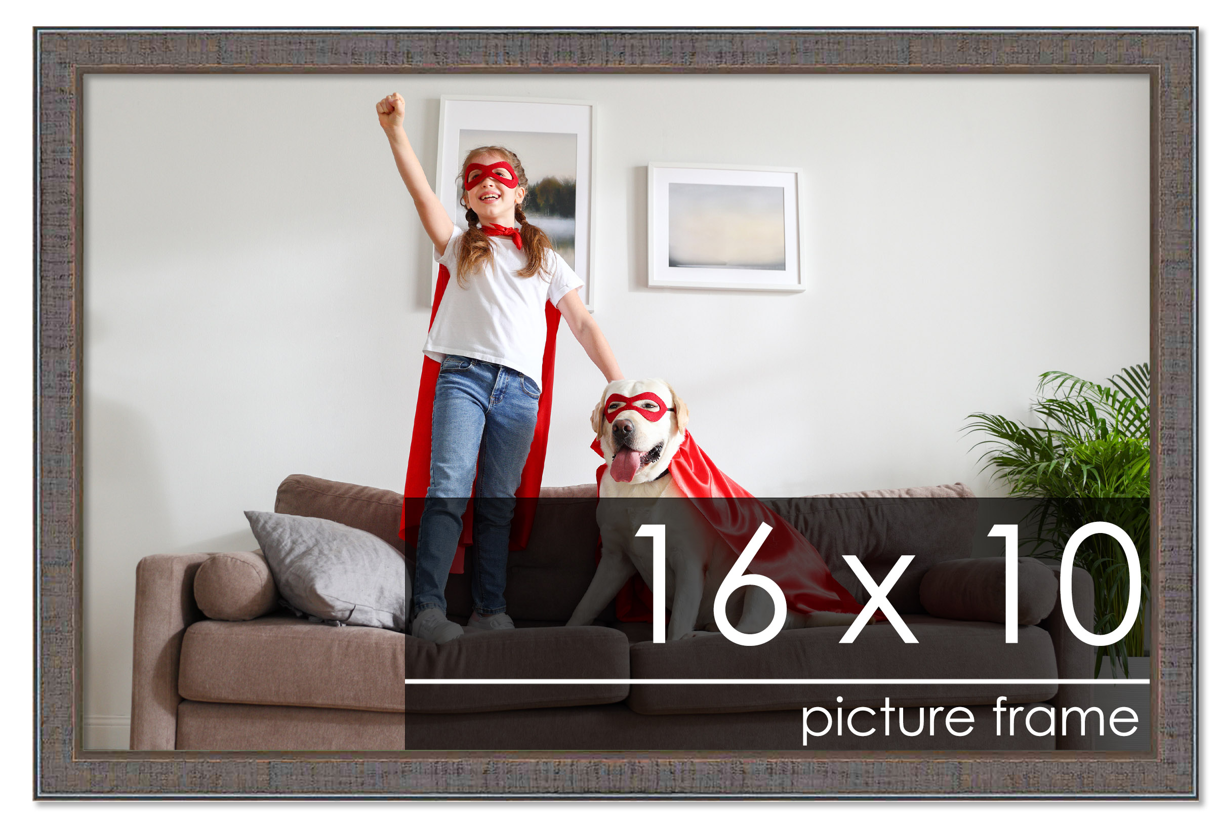 Textured Grey Frame – UV Acrylic, Backing Board, Hanging Hardware Included