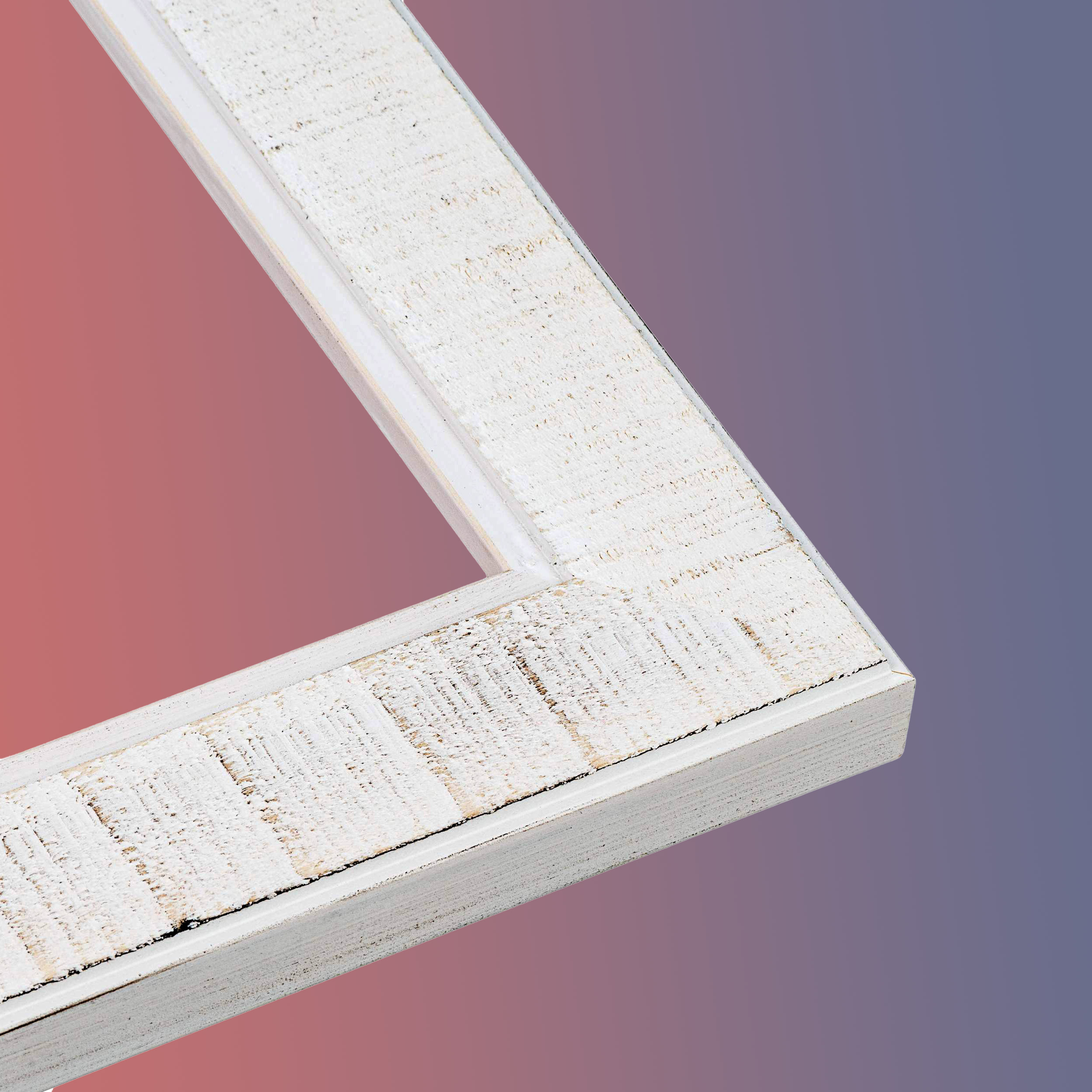Geformter weißer Rahmen - UV Acryl, Trägerplatte, hängende Hardware enthalten