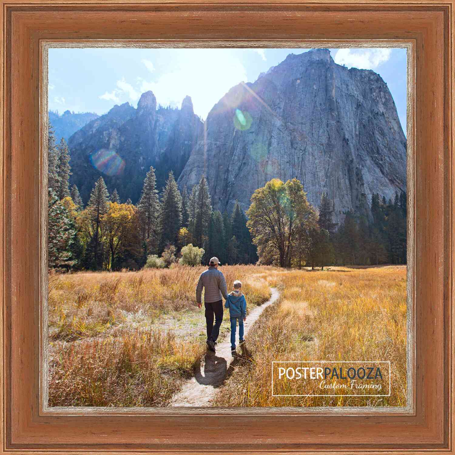 Square Weathered Yellow Picture Frame – UV Acrylic, Backing, Hanging Hardware