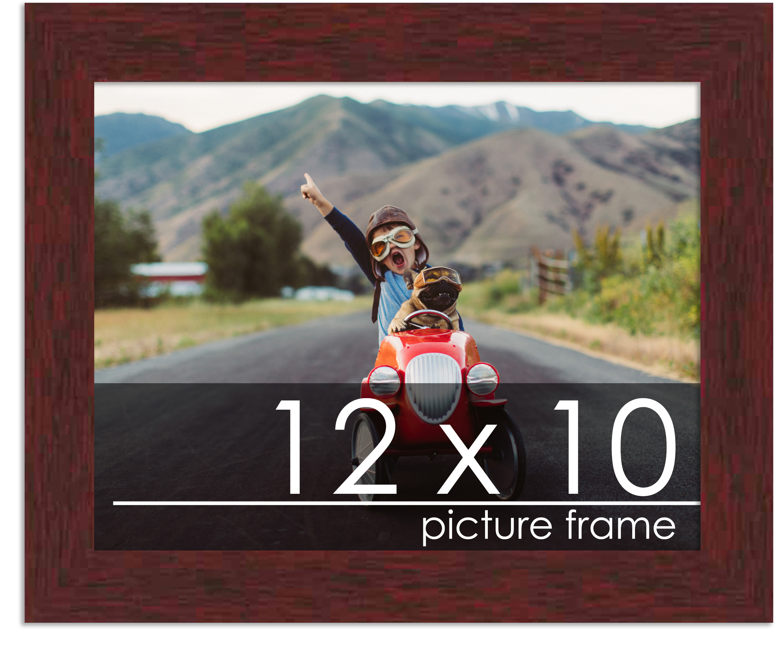 Photo Size Classic Modern Brown Frame – UV Acrylic, Backing, Hanging Hardware