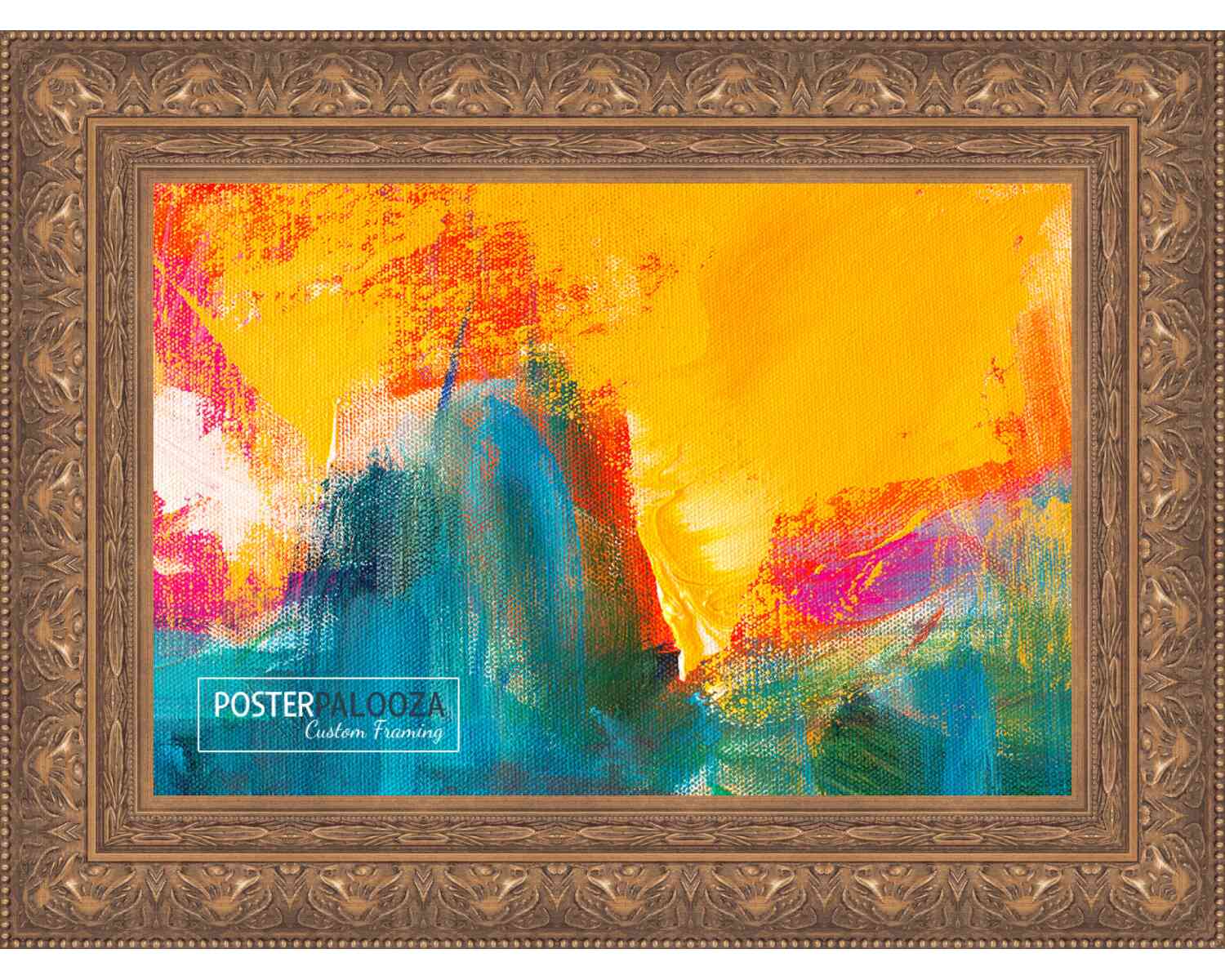 Cornice portafoto oro museo formato foto - acrilico UV, supporto, ferramenta da appendere - Foto 12 di 15