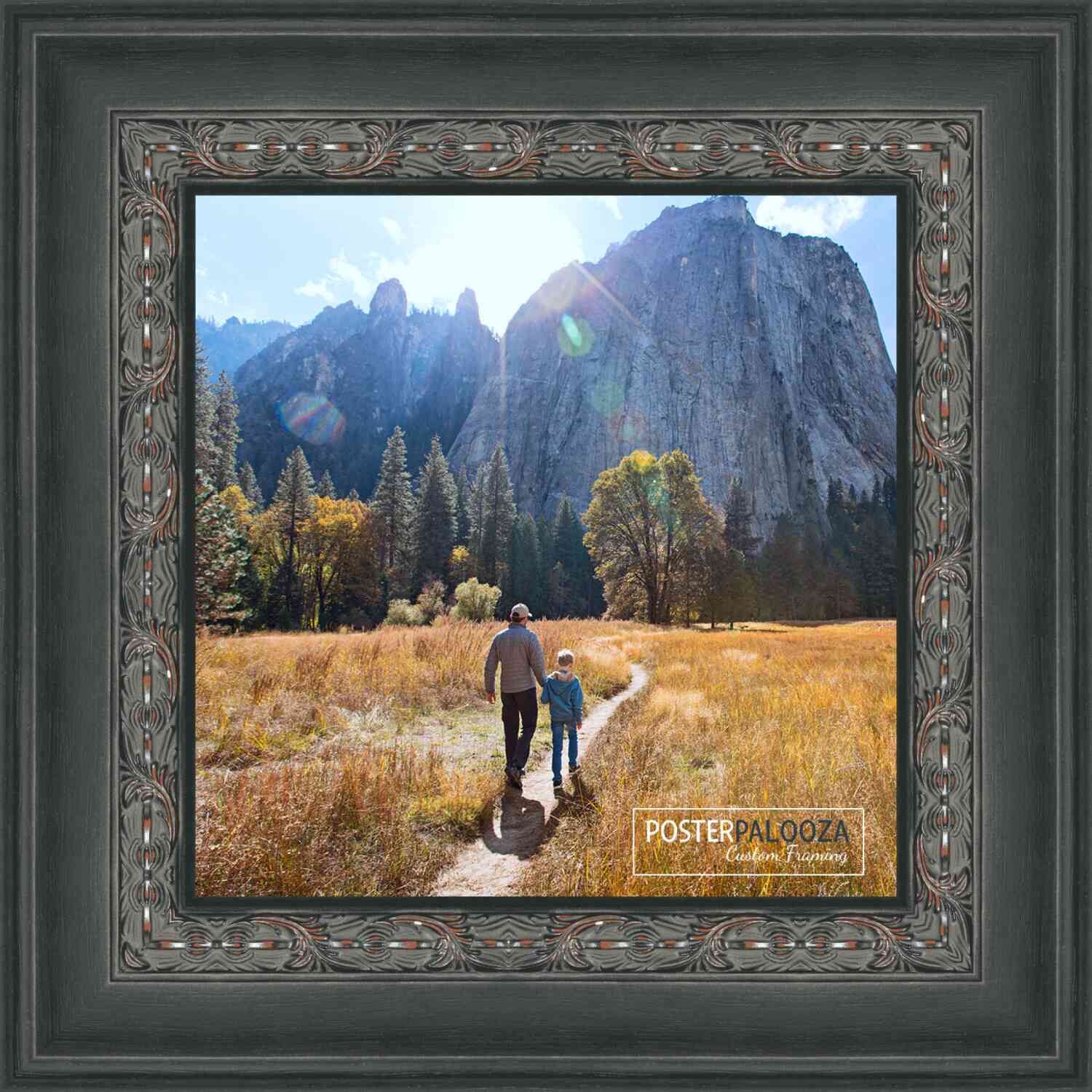 3.5″ Wide Ornate Black Frame – UV Acrylic, Backing Board, Hardware Included