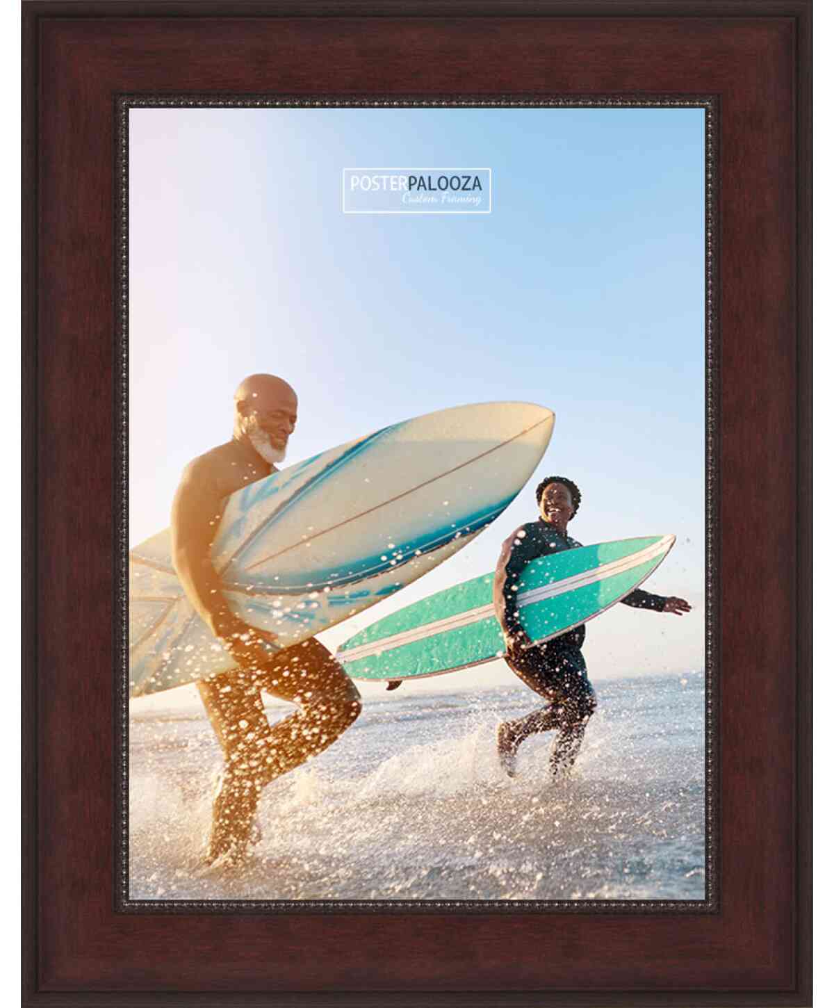Panoramic Distressed Brown Picture Frame – UV Acrylic, Backing, Hanging Hardware