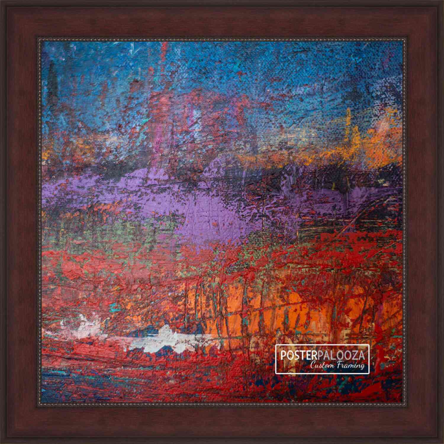 Square Distressed Brown Picture Frame – UV Acrylic, Backing, Hanging Hardware