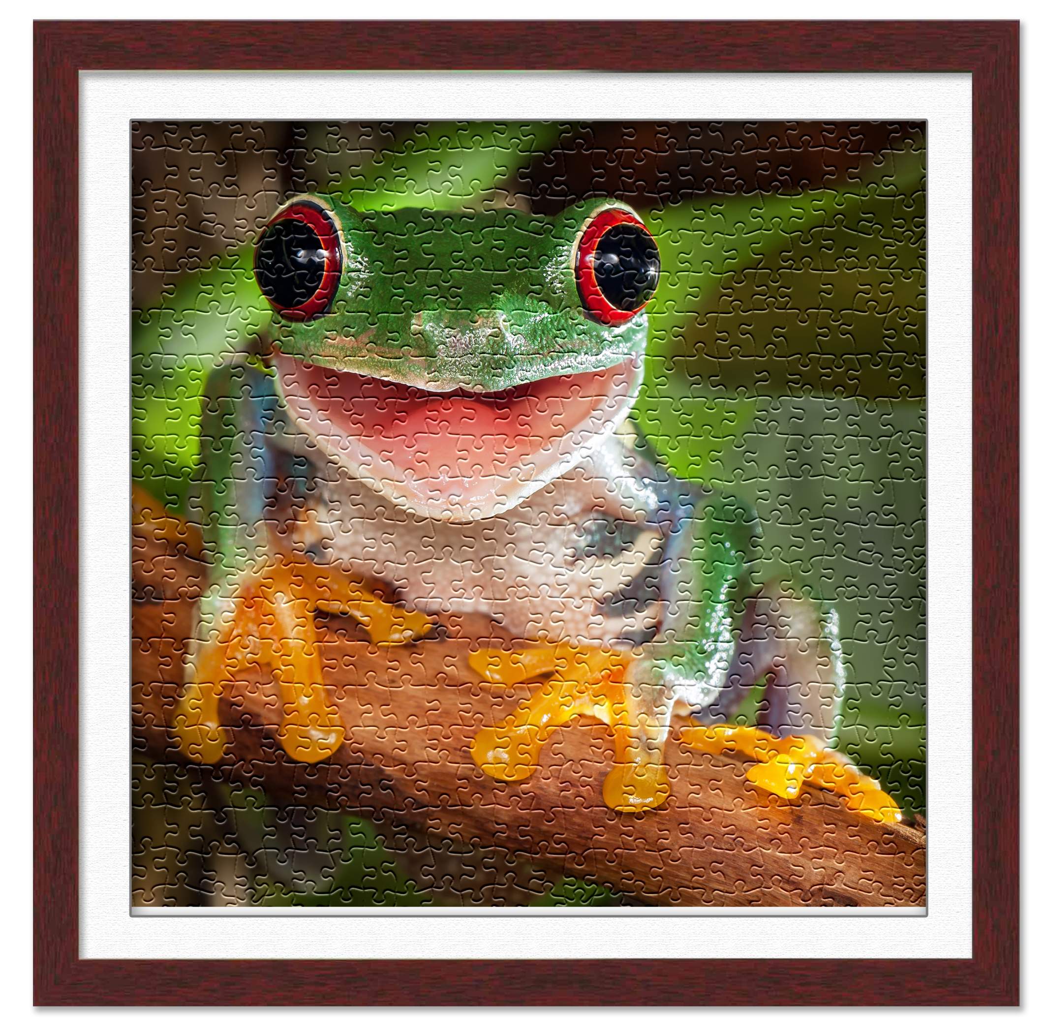 Brown Wood Puzzle Frame Kit - Glue Sheets, White Mat, UV Acrylic - 20 Sizes - Bild 84 von 181