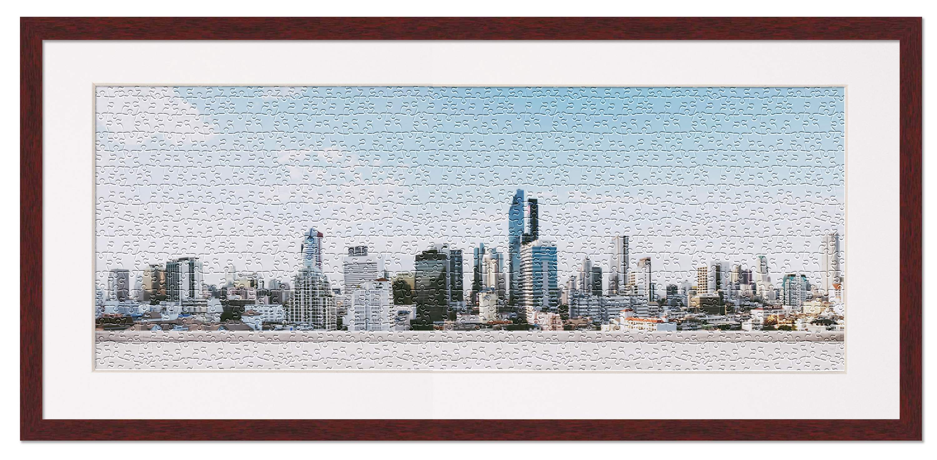 Brown Wood Puzzle Frame Kit - Glue Sheets, White Mat, UV Acrylic - 20 Sizes - Bild 11 von 181