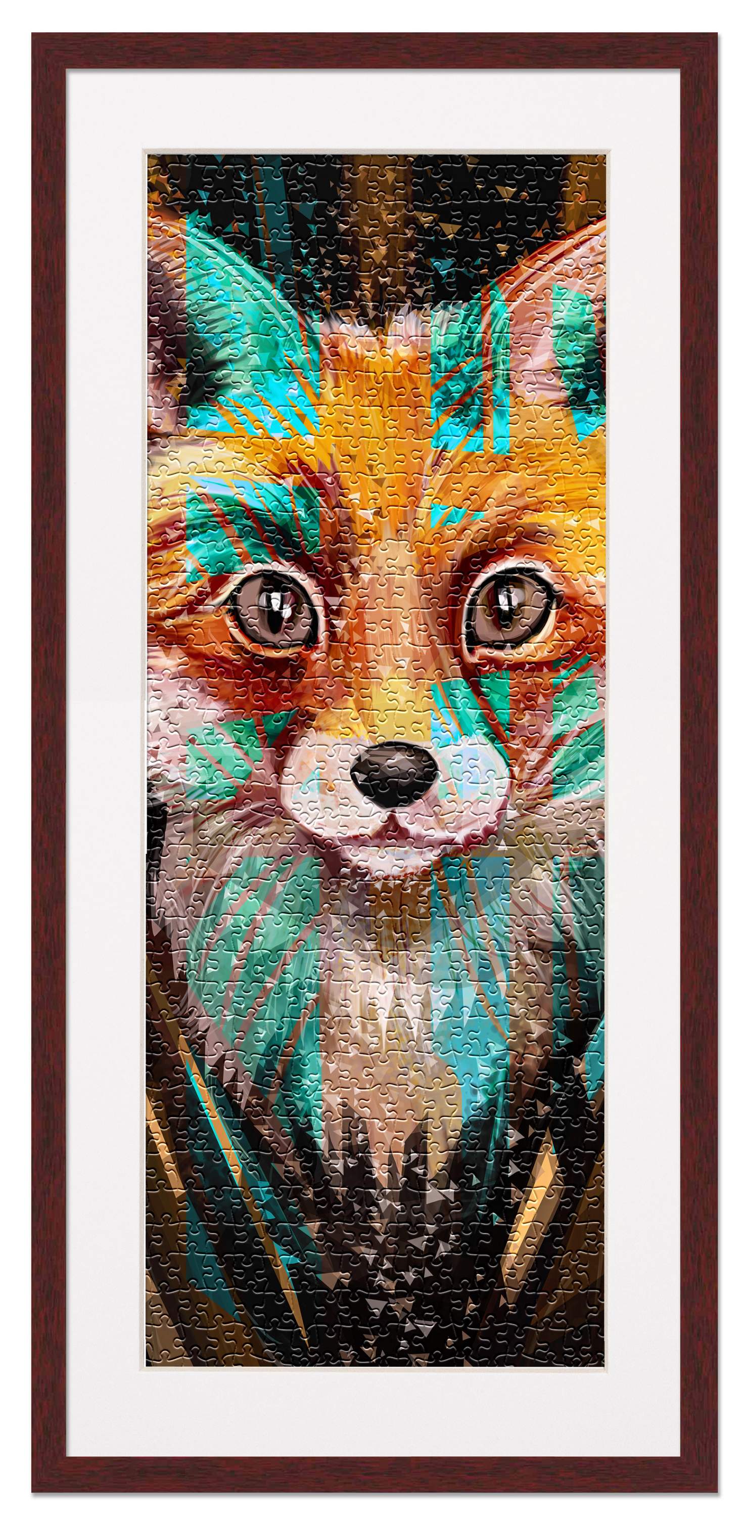 Brown Wood Puzzle Frame Kit - Glue Sheets, White Mat, UV Acrylic - 20 Sizes - Bild 12 von 181