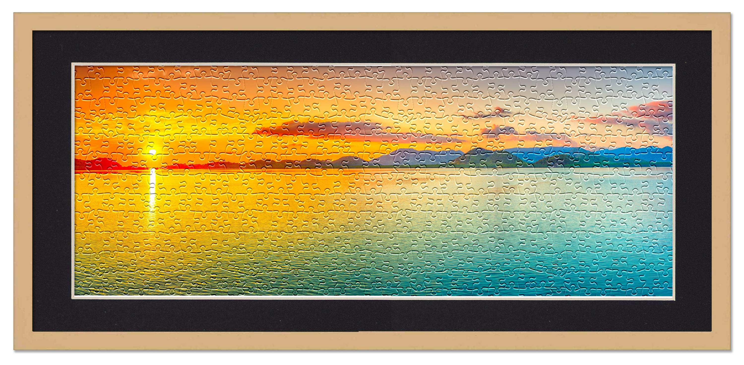 Natural Wood Puzzle Frame Kit - Glue Sheets, Black Mat, UV Acrylic - 20 Sizes - Imagen 12 de 181
