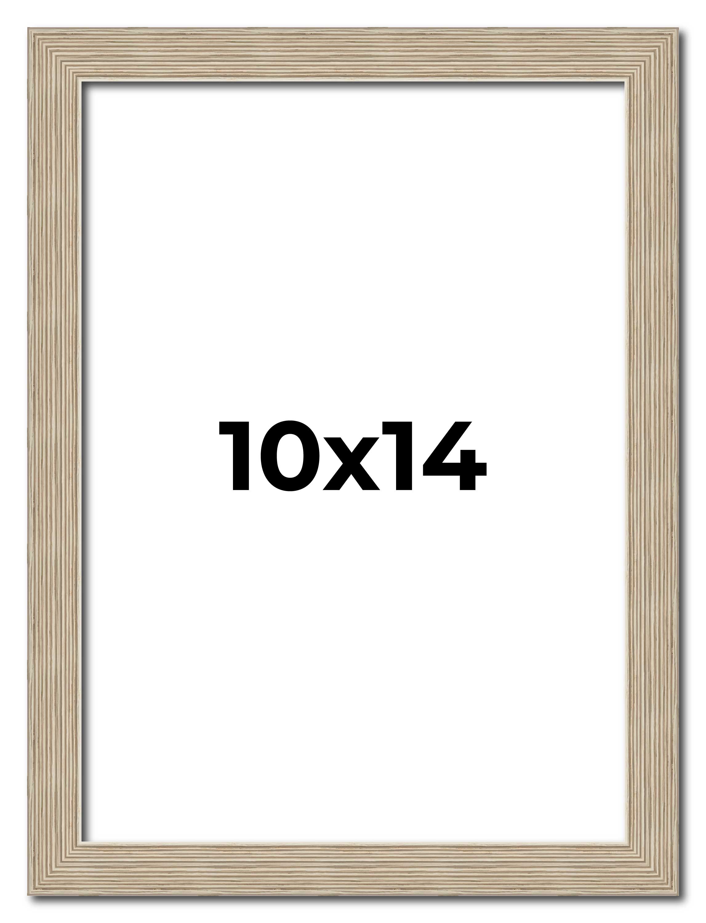10x14 Frame Grey Solid Wood Picture Frame Width 1 Inches | Interior Frame Depth main product image