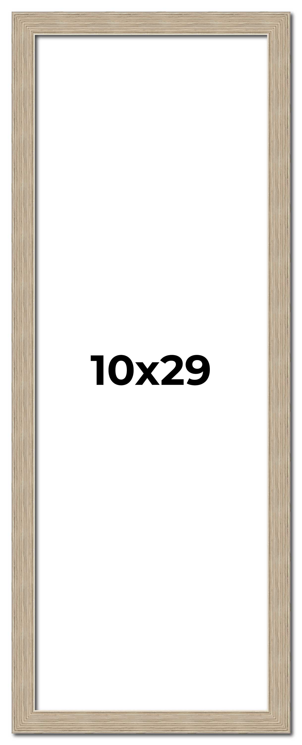10x29 Frame Grey Solid Wood Picture Frame Width 1 Inches | Interior Frame Depth main product image