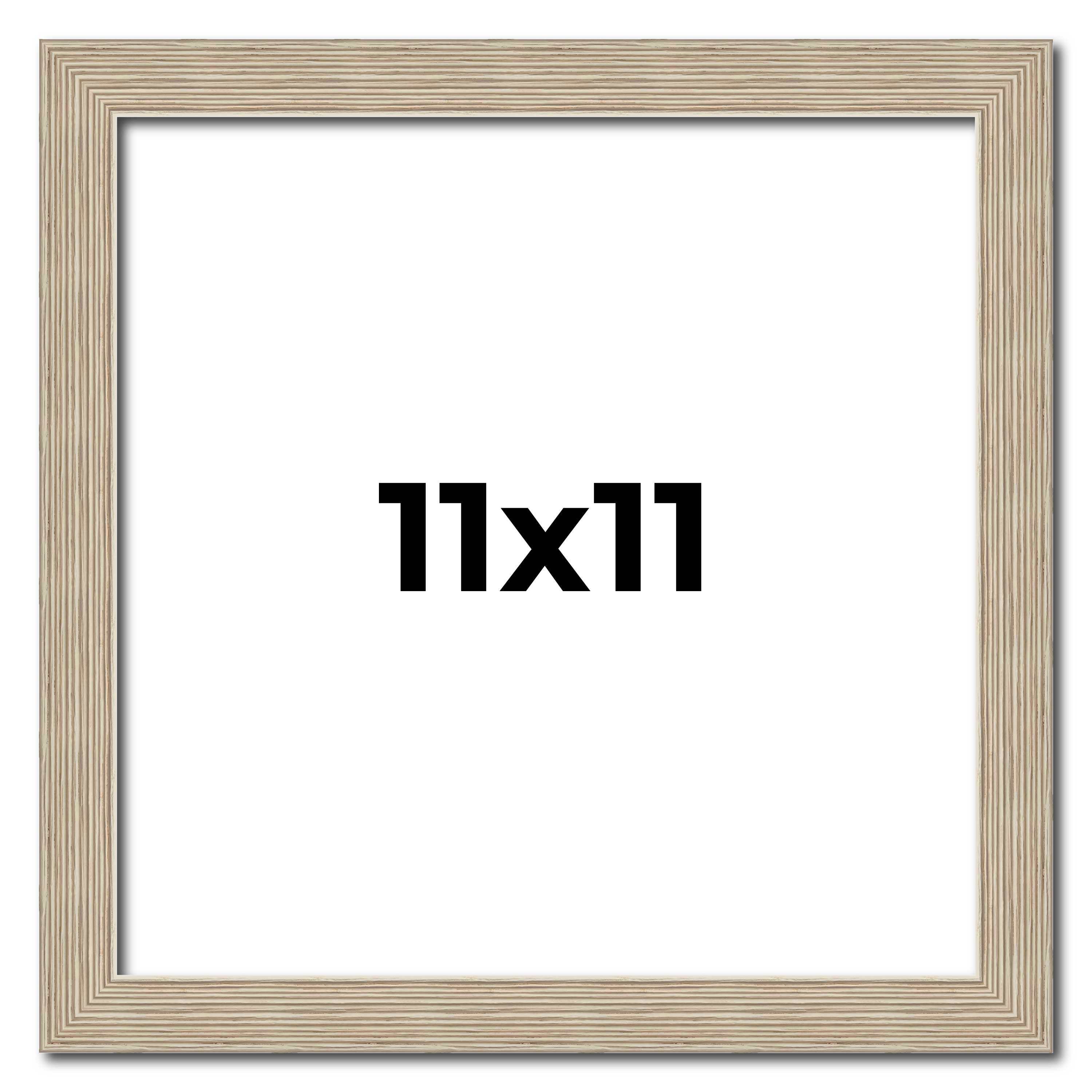 11x11 Frame Grey Solid Wood Picture Frame Width 1 Inches | Interior Frame Depth main product image