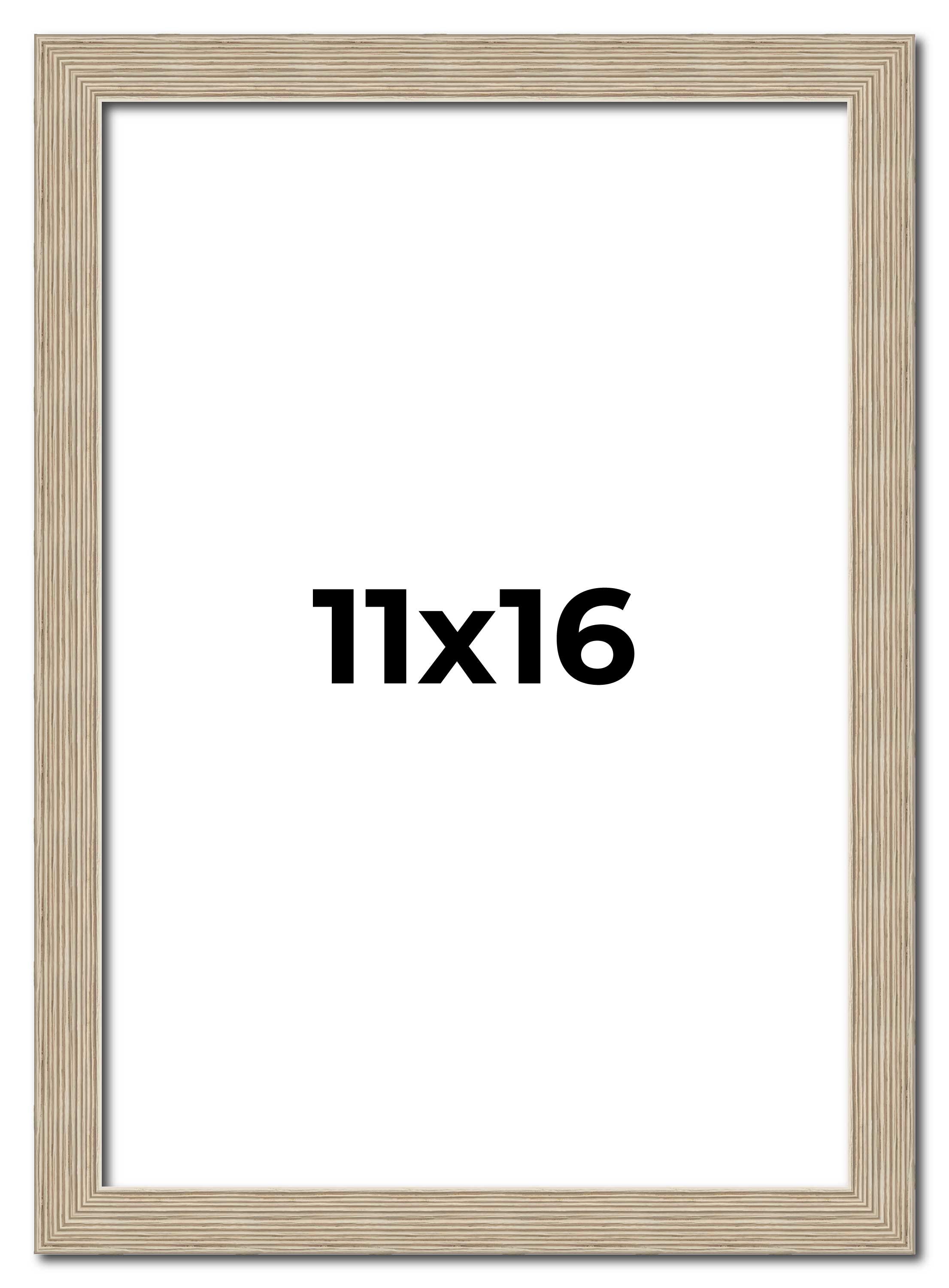 11×16 Frame Grey Solid Wood Picture Frame Width 1 Inches | Interior Frame Depth