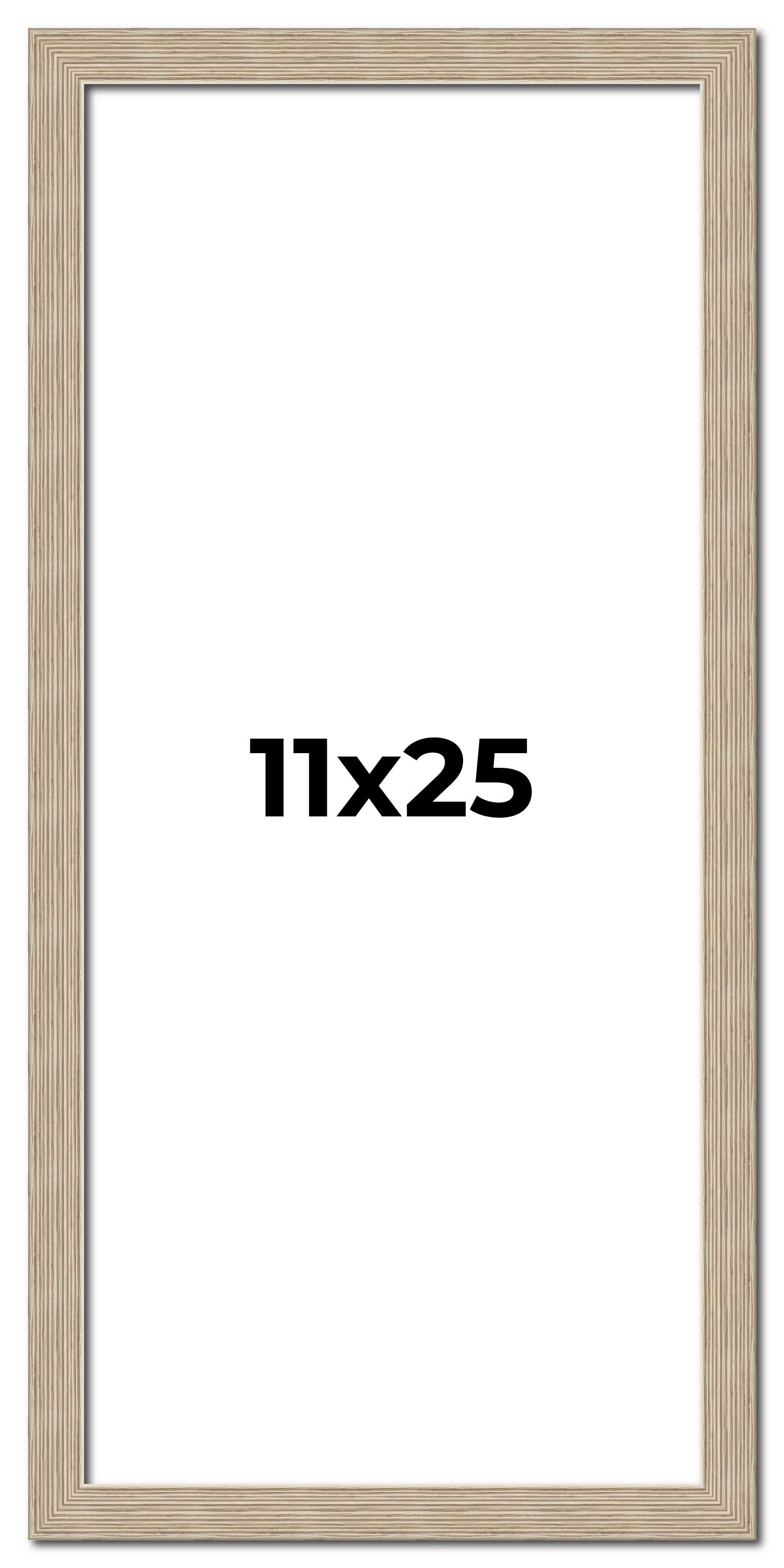 11x25 Frame Grey Solid Wood Picture Frame Width 1 Inches | Interior Frame Depth main product image