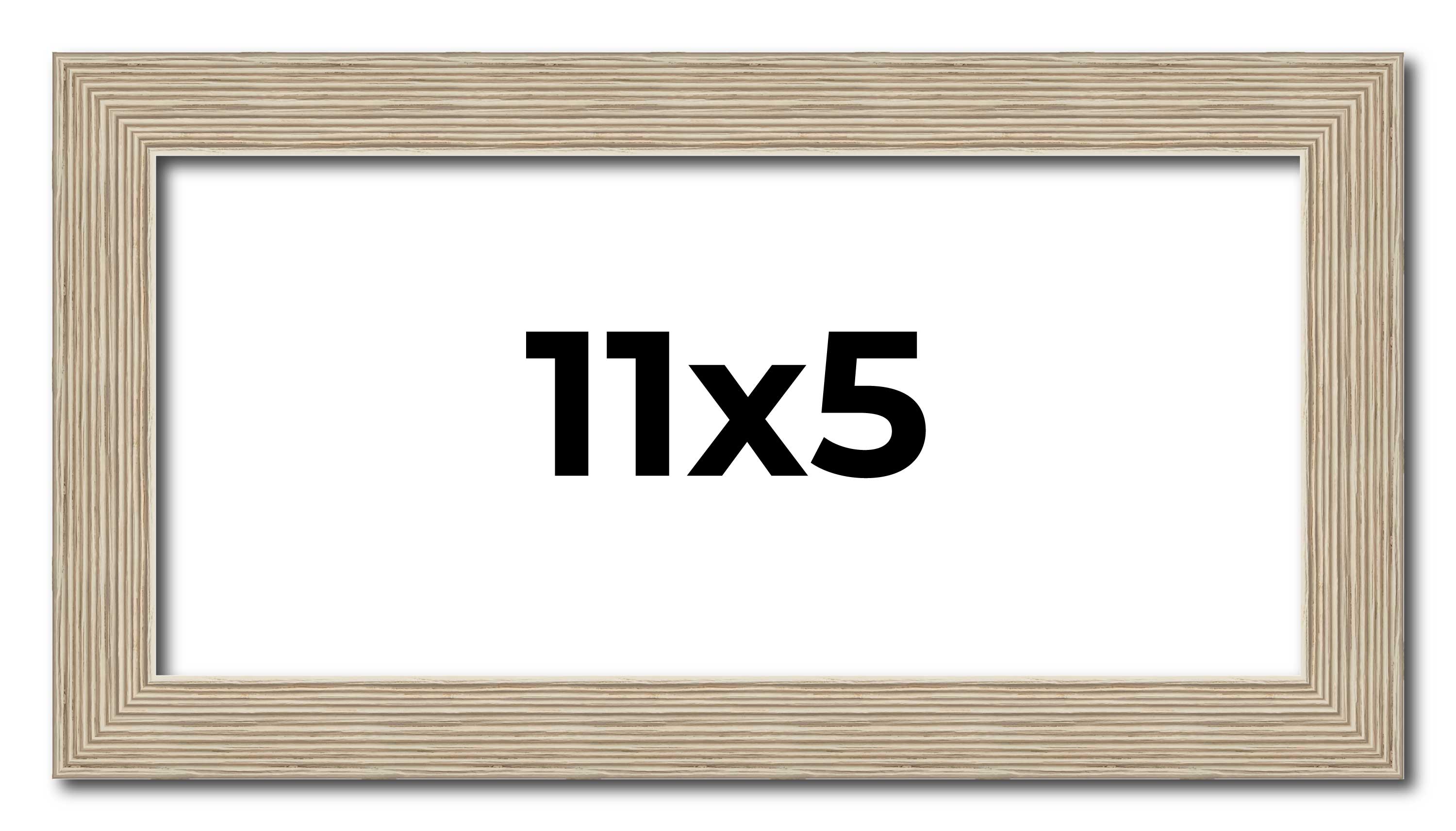 11×5 IN Frame Grey Solid Wood Picture Frame Width 1 Inches | Interior Frame Dept