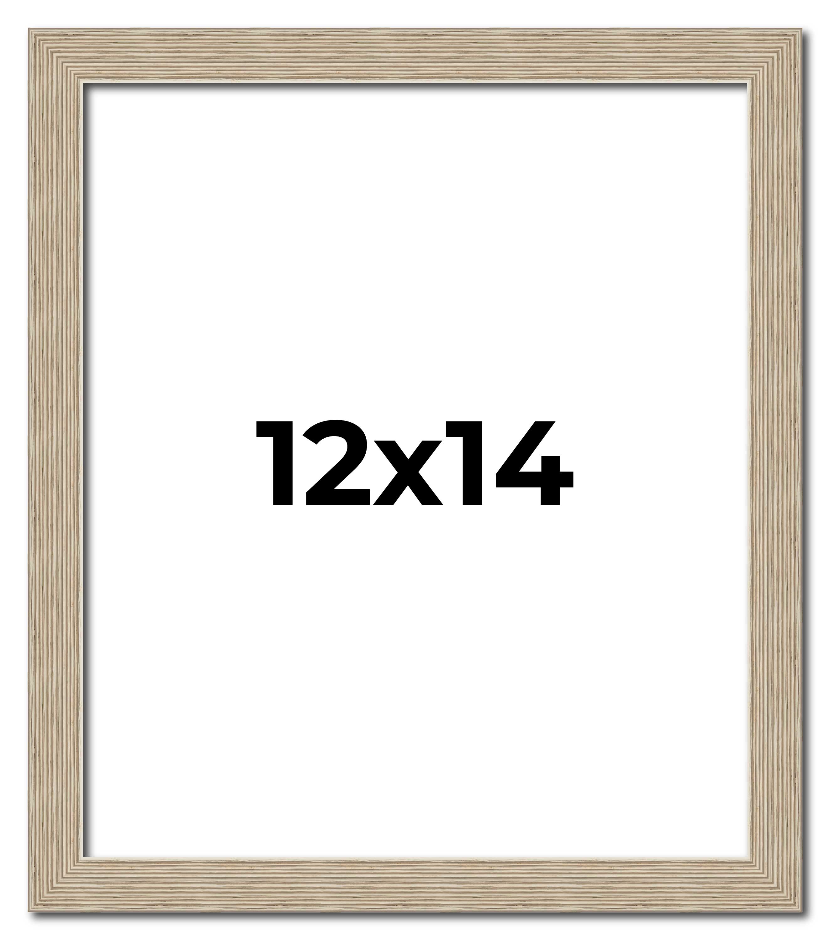 12x14 Frame Grey Solid Wood Picture Frame Width 1 Inches | Interior Frame Depth main product image