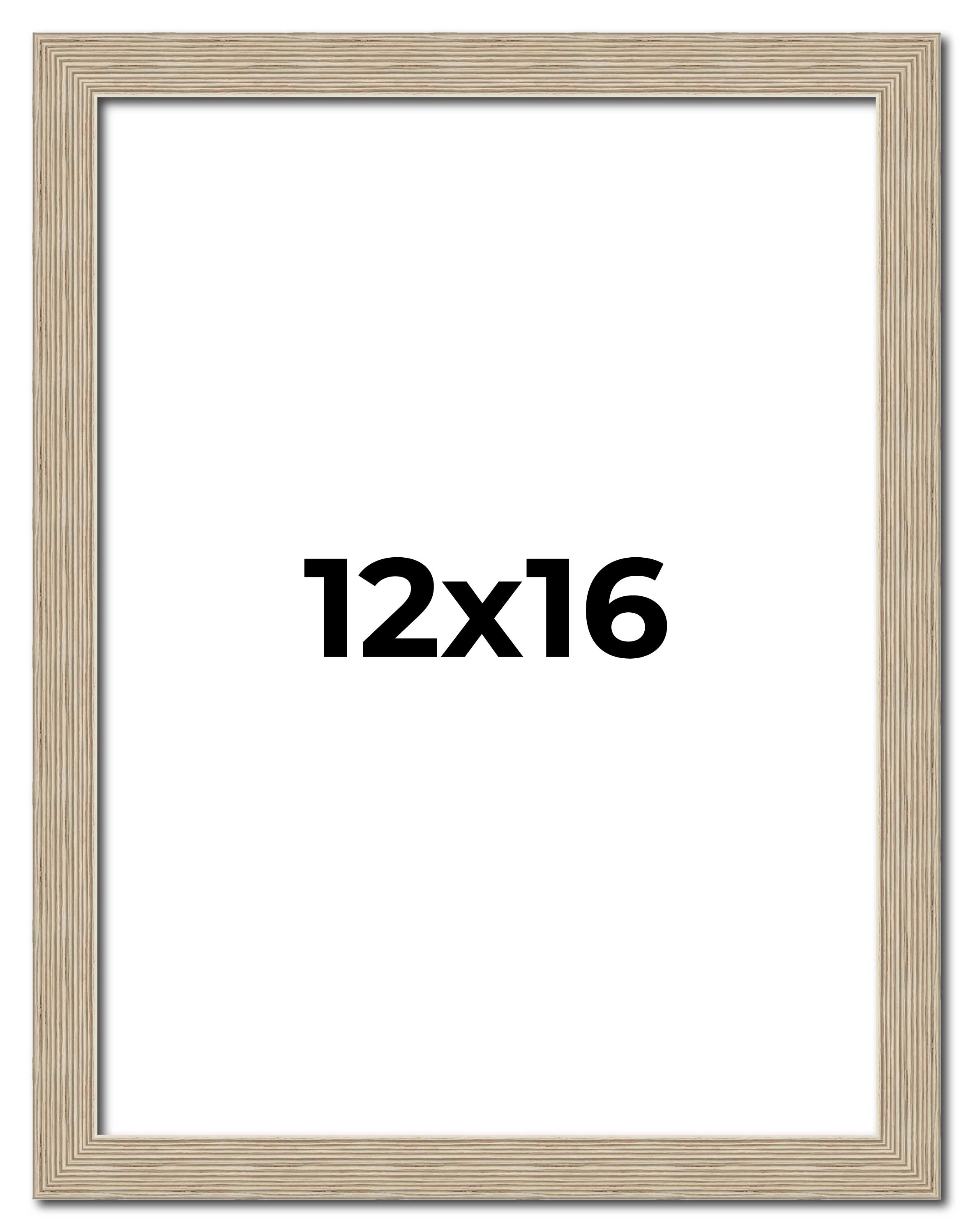 12x16 Frame Grey Solid Wood Picture Frame Width 1 Inches | Interior Frame Depth main product image