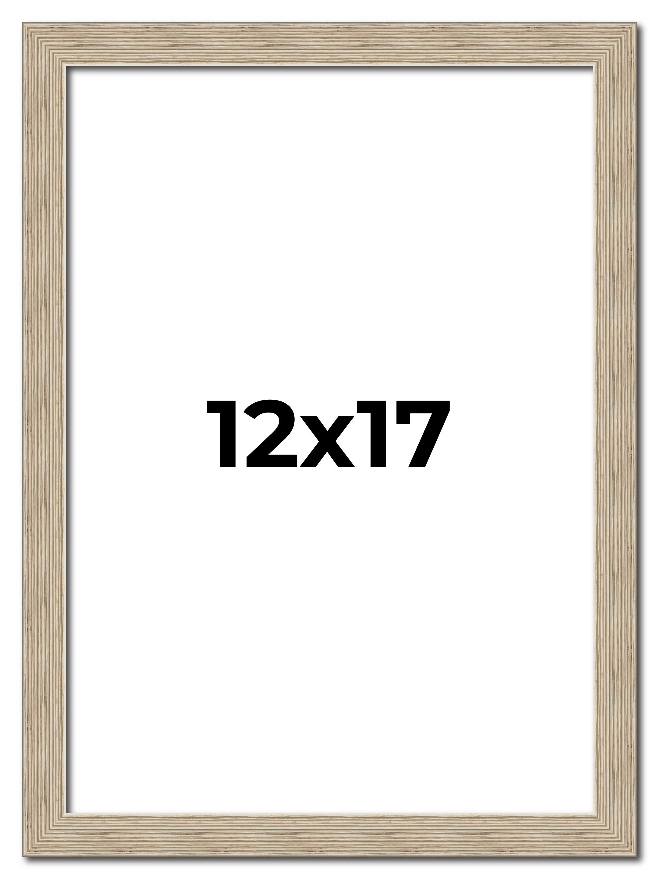 12x17 Frame Grey Solid Wood Picture Frame Width 1 Inches | Interior Frame Depth main product image