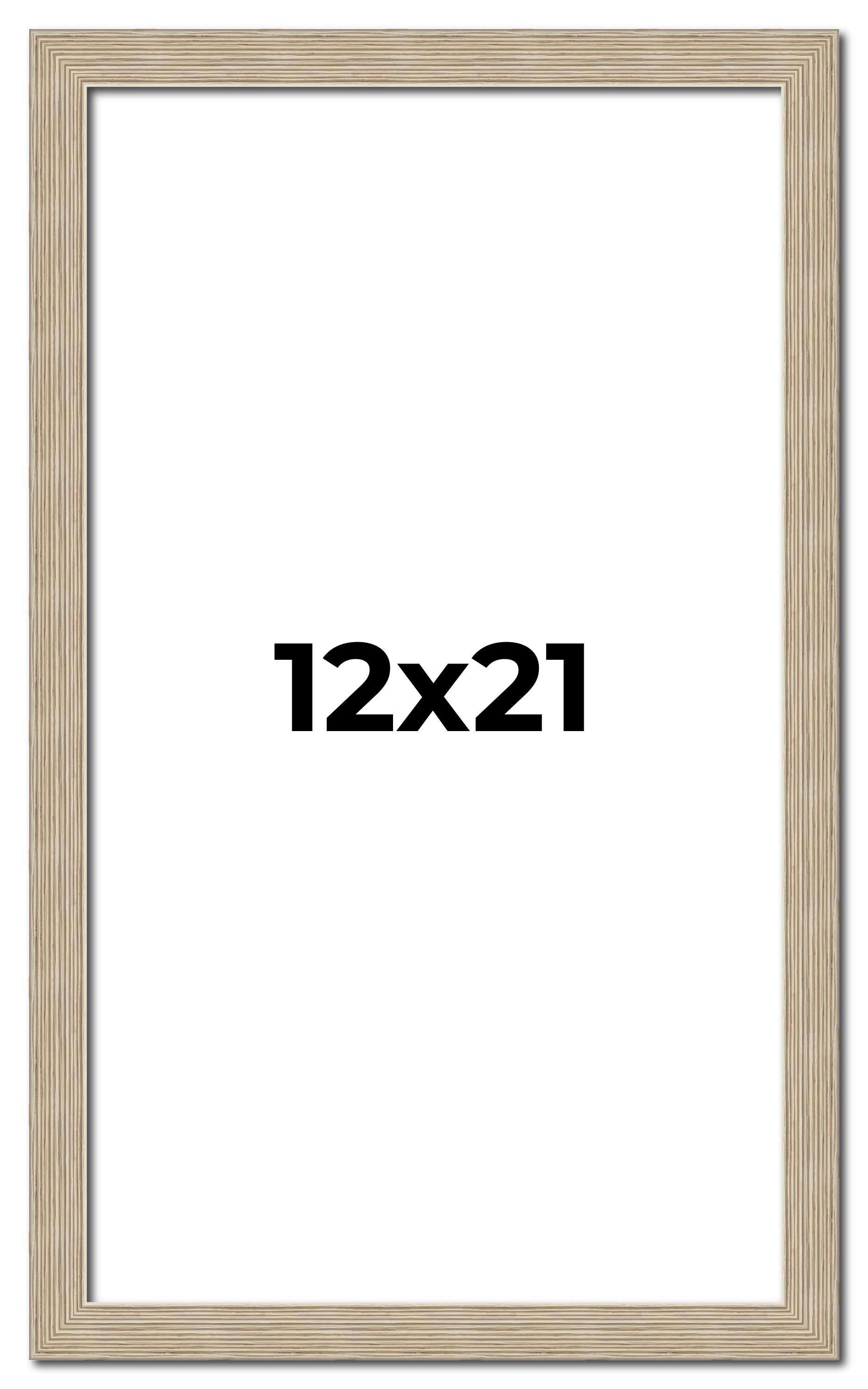 12x21 Frame Grey Solid Wood Picture Frame Width 1 Inches | Interior Frame Depth main product image