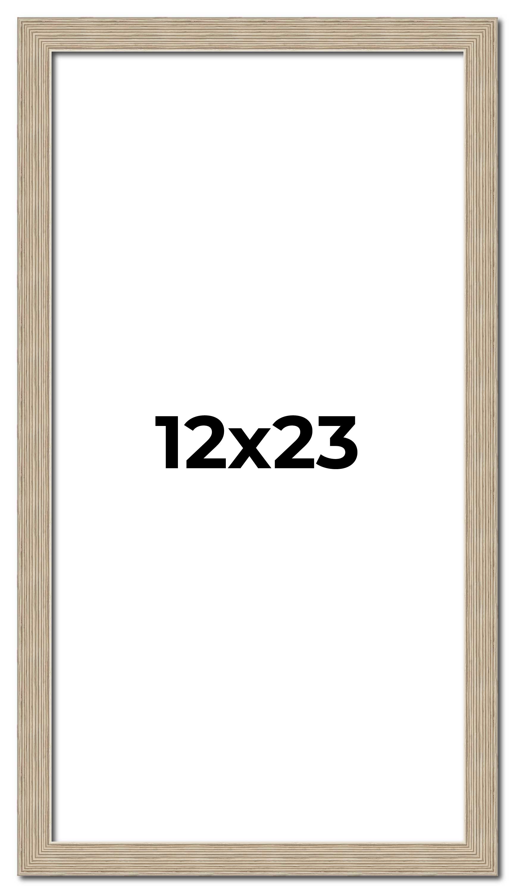 12x23 Frame Grey Solid Wood Picture Frame Width 1 Inches | Interior Frame Depth main product image