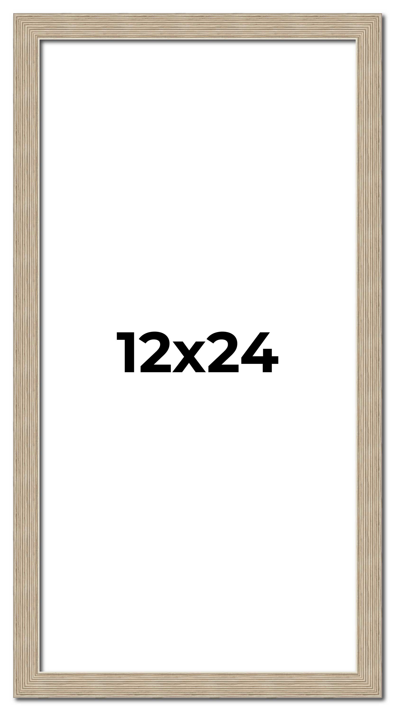 12x24 Frame Grey Solid Wood Picture Frame Width 1 Inches | Interior Frame Depth main product image