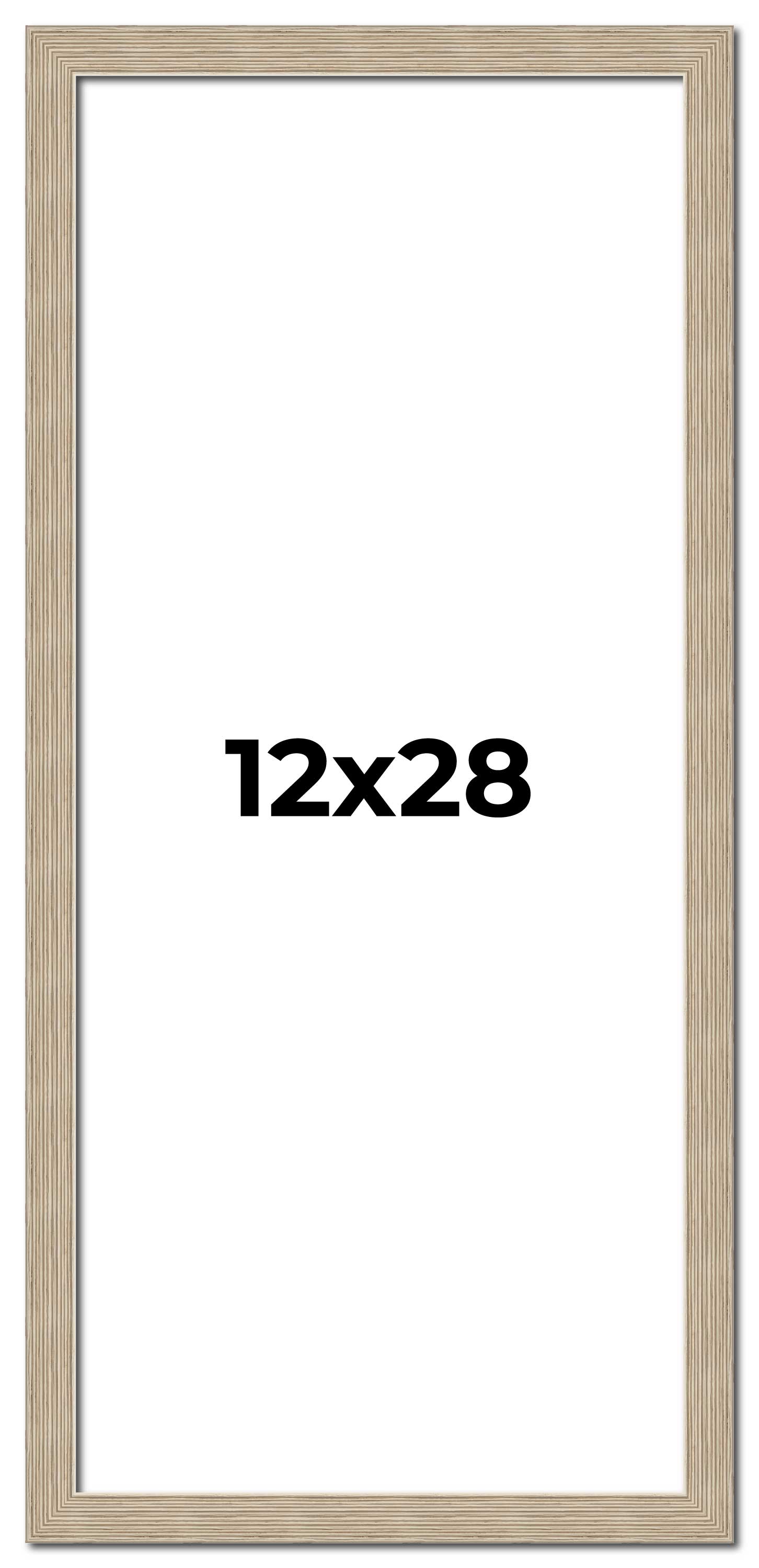 12x28 Frame Grey Solid Wood Picture Frame Width 1 Inches | Interior Frame Depth main product image
