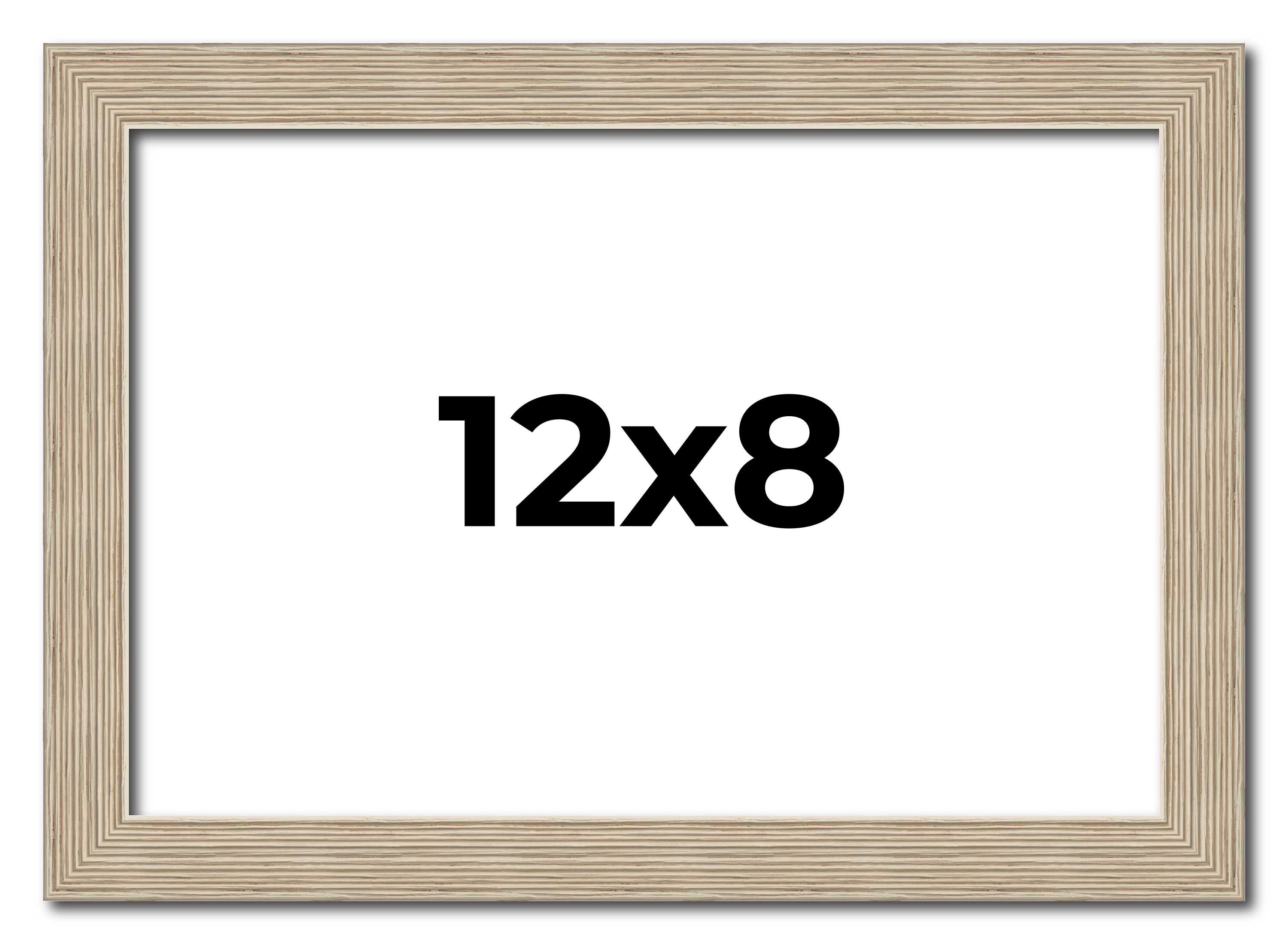 12×8 Frame Grey Solid Wood Picture Frame Width 1 Inches | Interior Frame Depth 0