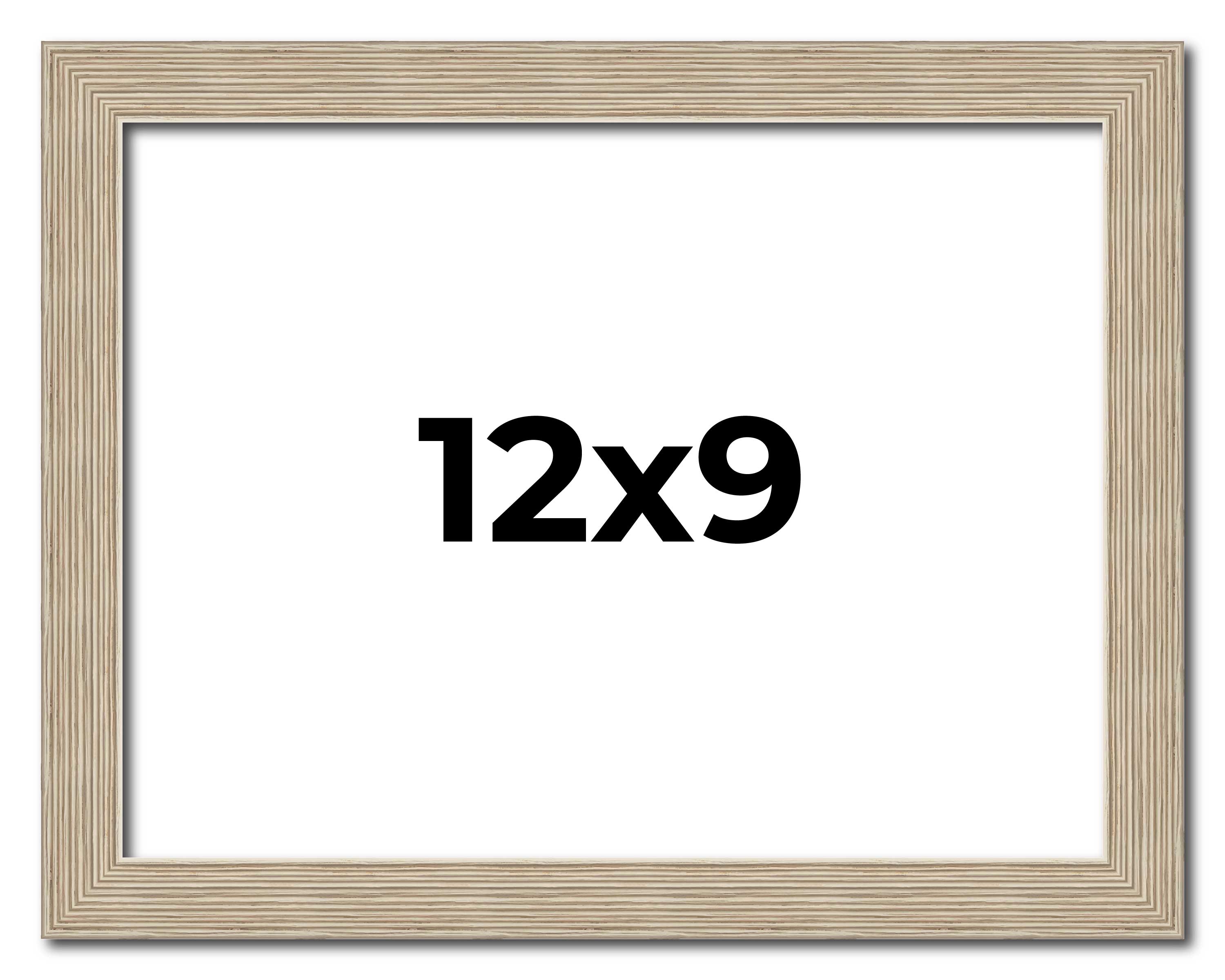 12x9 Frame Grey Solid Wood Picture Frame Width 1 Inches | Interior Frame Depth 0 main product image