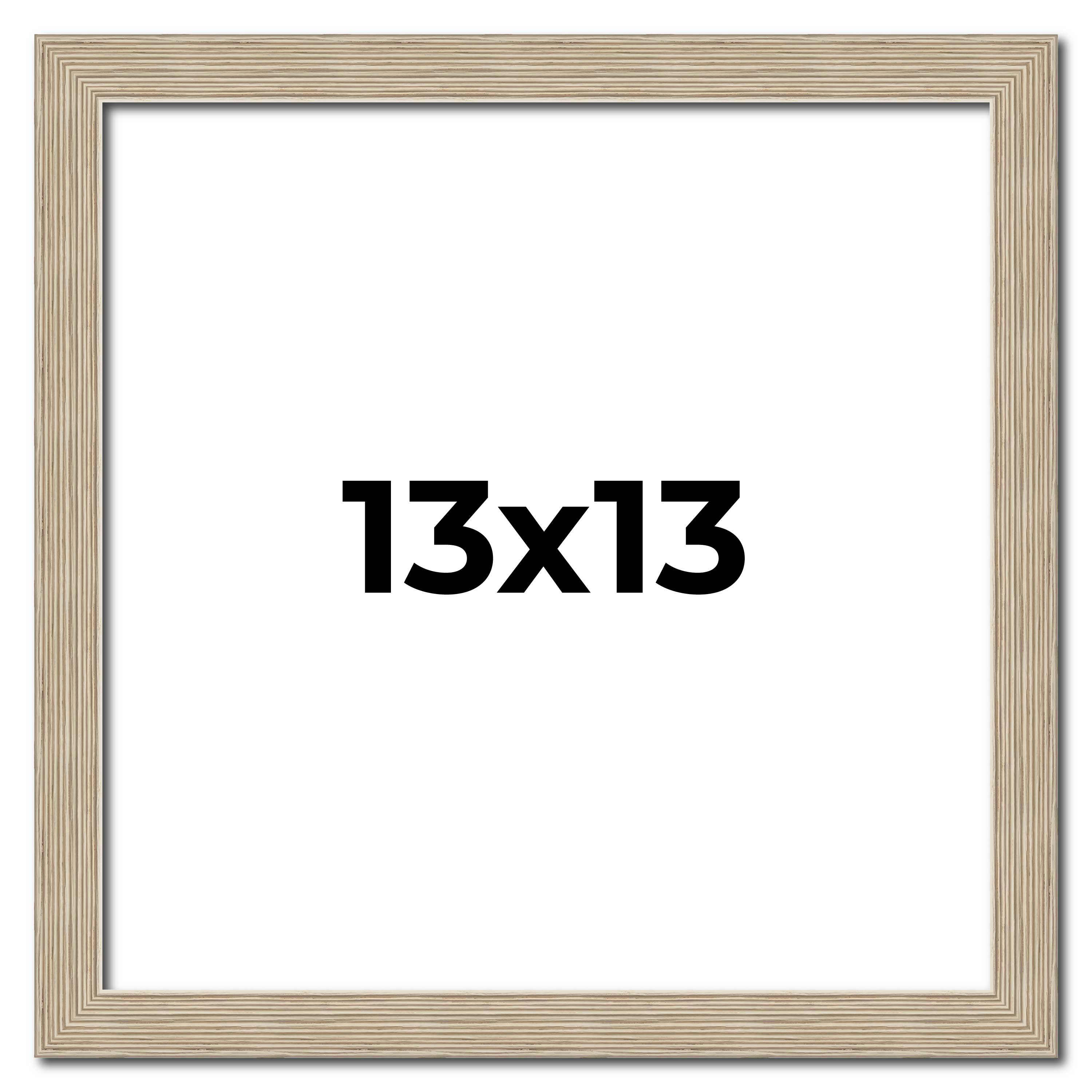 13x13 Frame Grey Solid Wood Picture Frame Width 1 Inches | Interior Frame Depth main product image