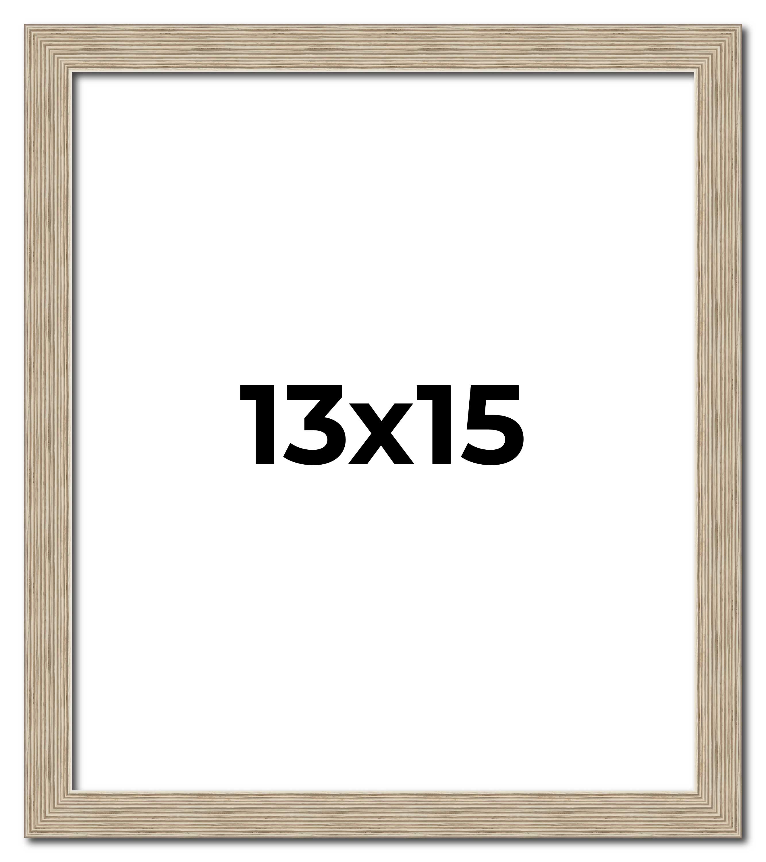 13x15 Frame Grey Solid Wood Picture Frame Width 1 Inches | Interior Frame Depth main product image