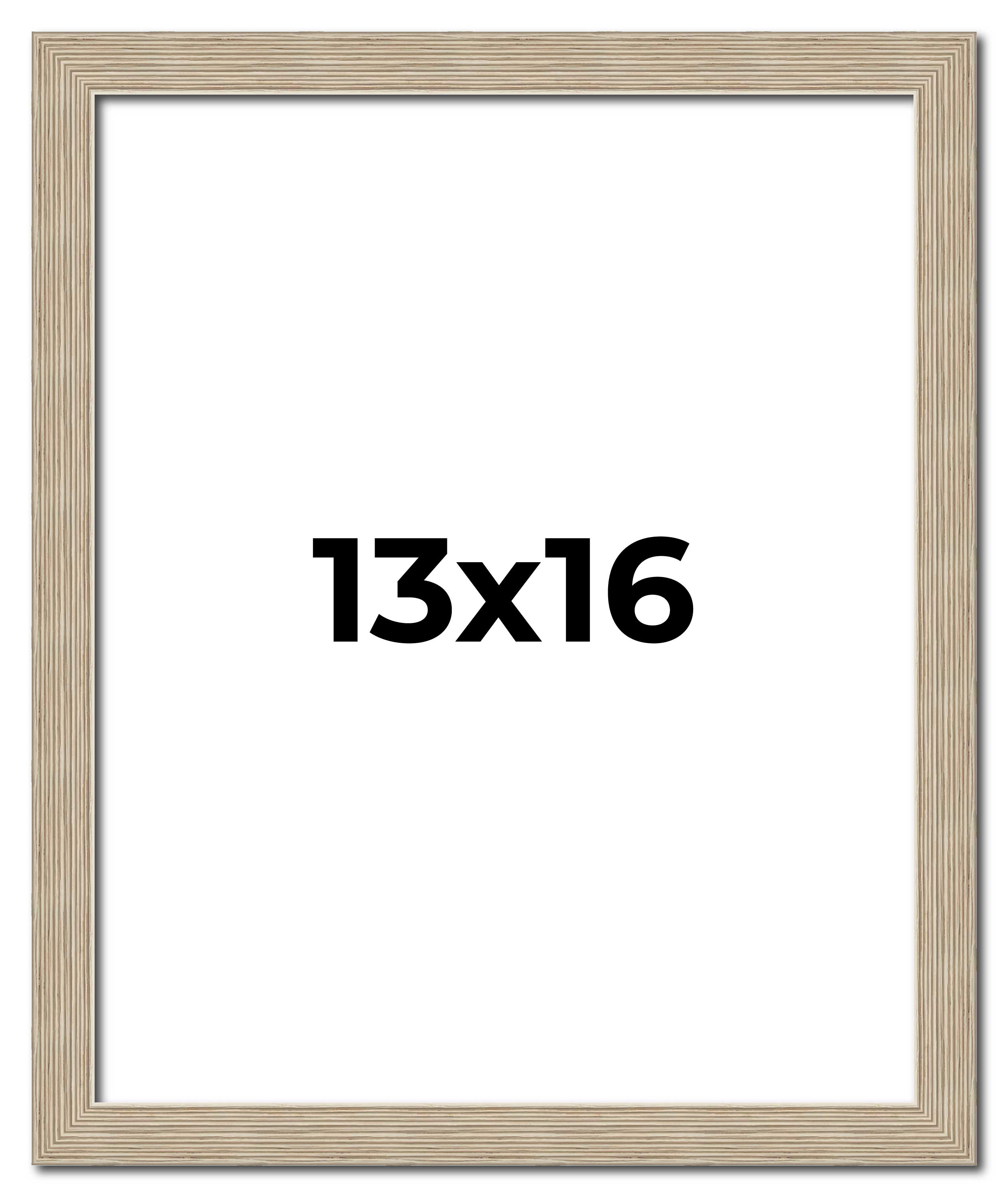 13×16 Frame Grey Solid Wood Picture Frame Width 1 Inches | Interior Frame Depth