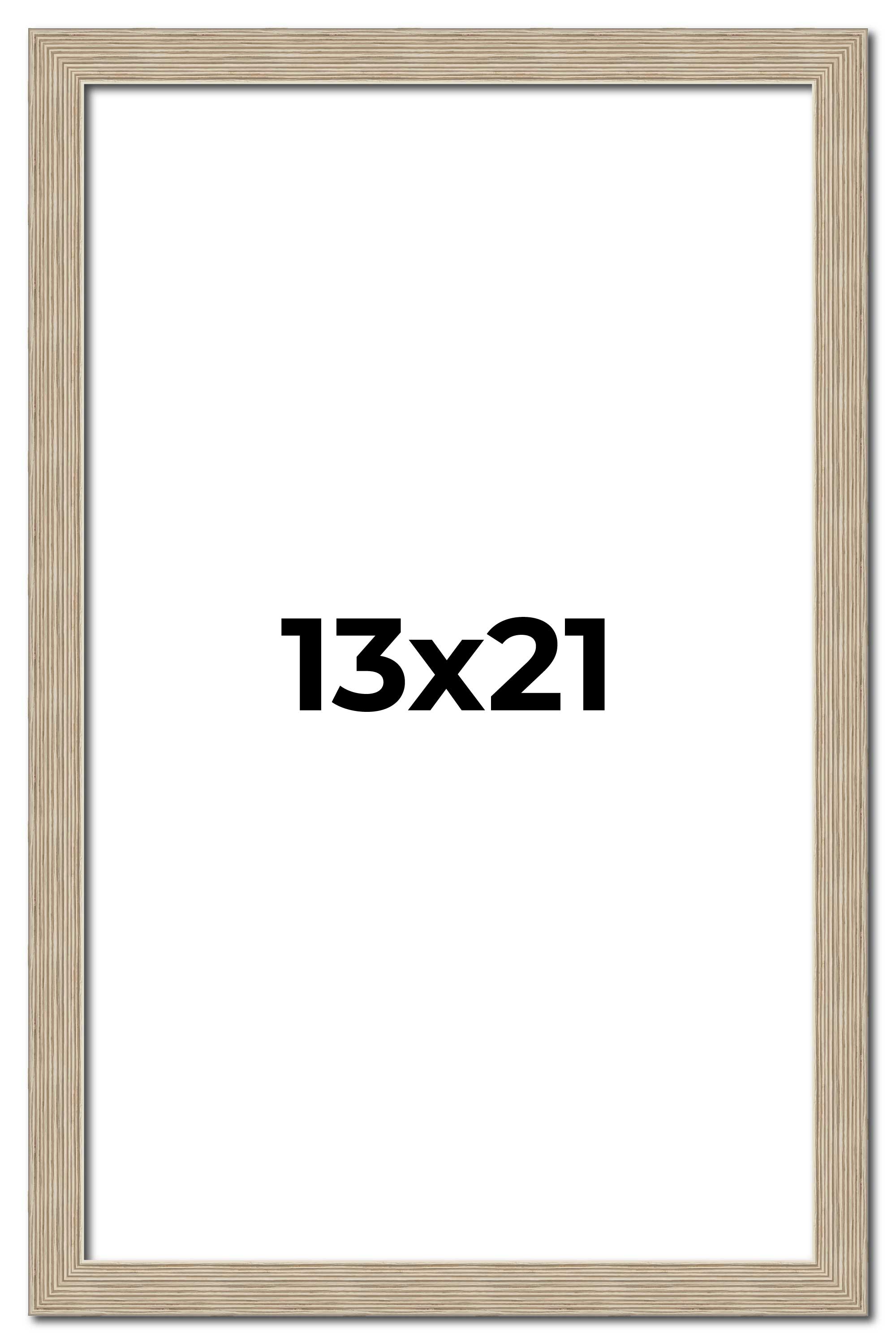13x21 Frame Grey Solid Wood Picture Frame Width 1 Inches | Interior Frame Depth main product image