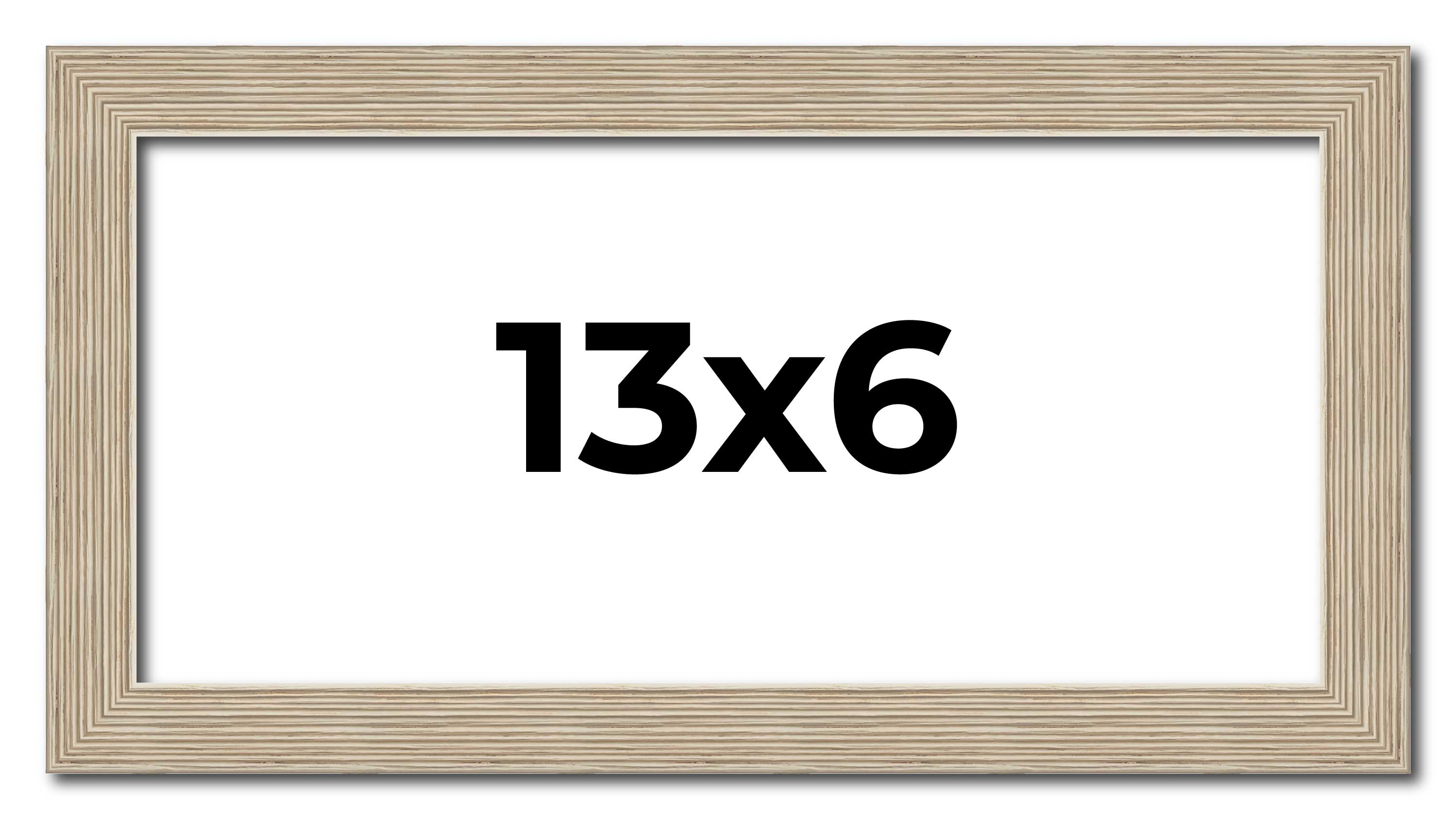 13x6 Frame Grey Solid Wood Picture Frame Width 1 Inches | Interior Frame Depth 0 main product image