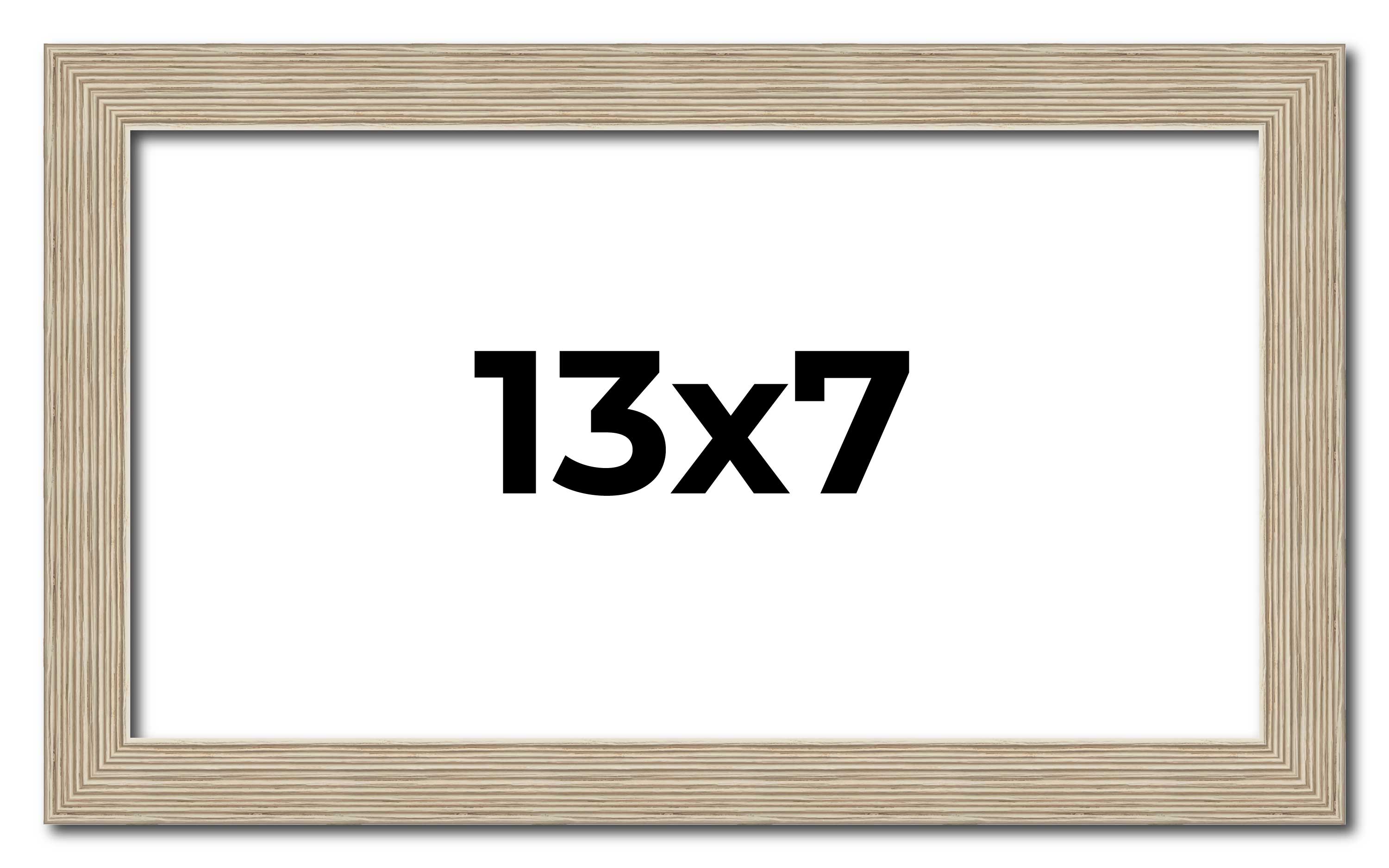 13×7 Frame Grey Solid Wood Picture Frame Width 1 Inches | Interior Frame Depth 0