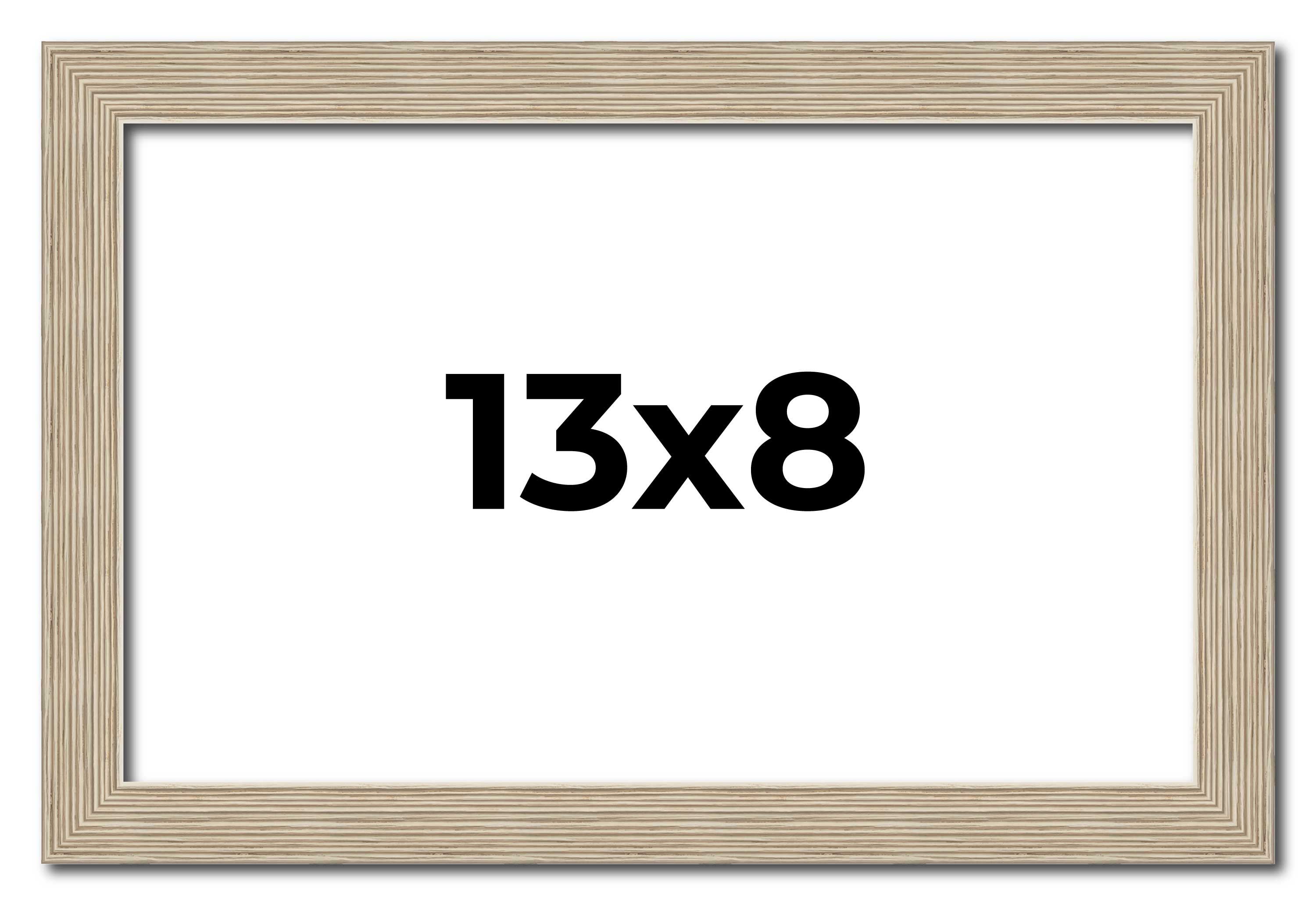 13×8 Frame Grey Solid Wood Picture Frame Width 1 Inches | Interior Frame Depth 0