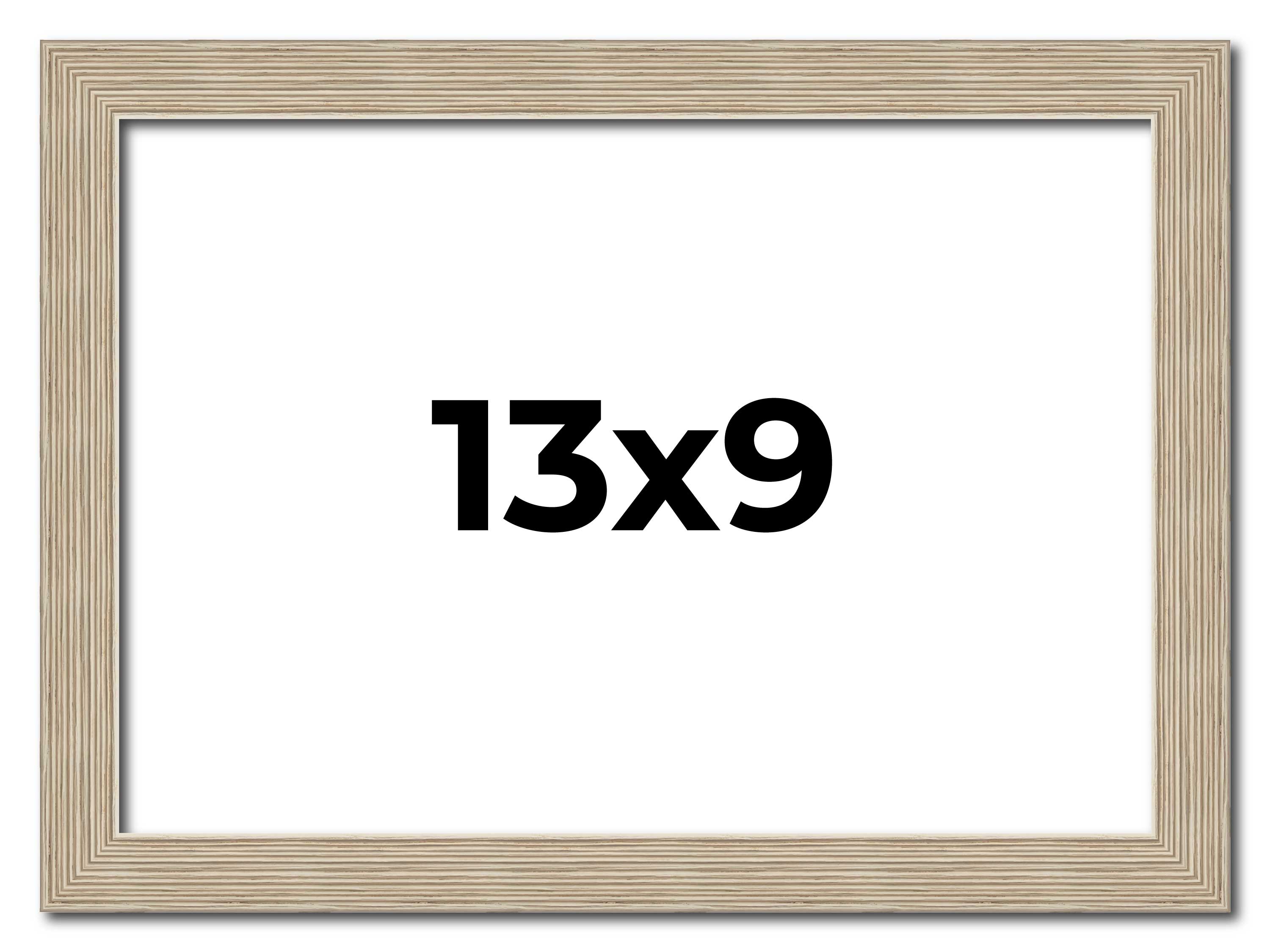 13×9 Frame Grey Solid Wood Picture Frame Width 1 Inches | Interior Frame Depth 0