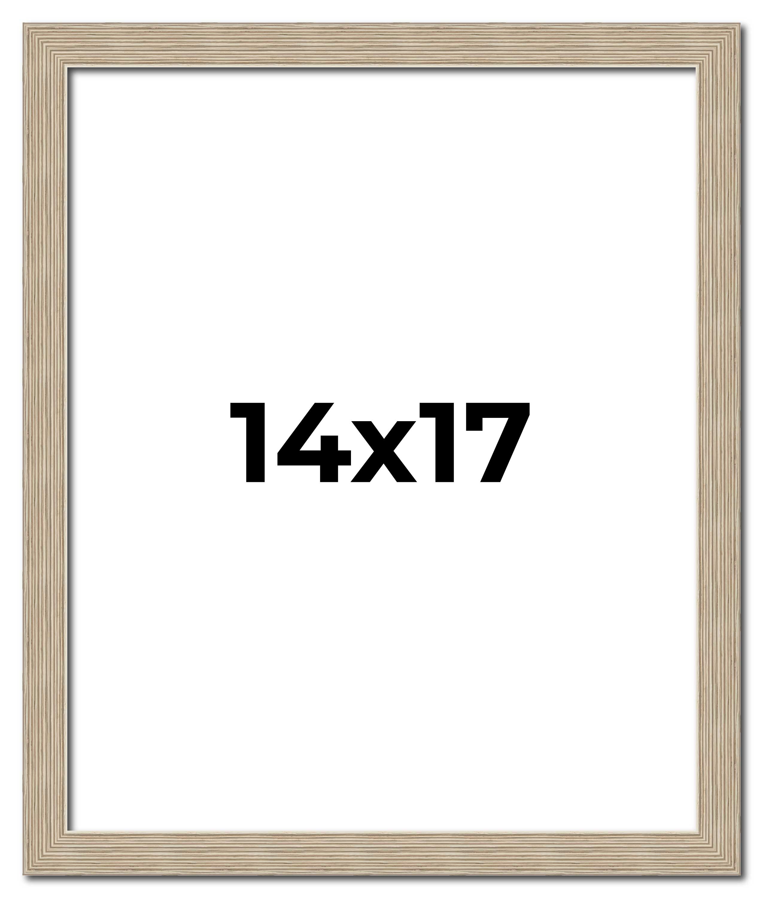 14x17 Frame Grey Solid Wood Picture Frame Width 1 Inches | Interior Frame Depth main product image
