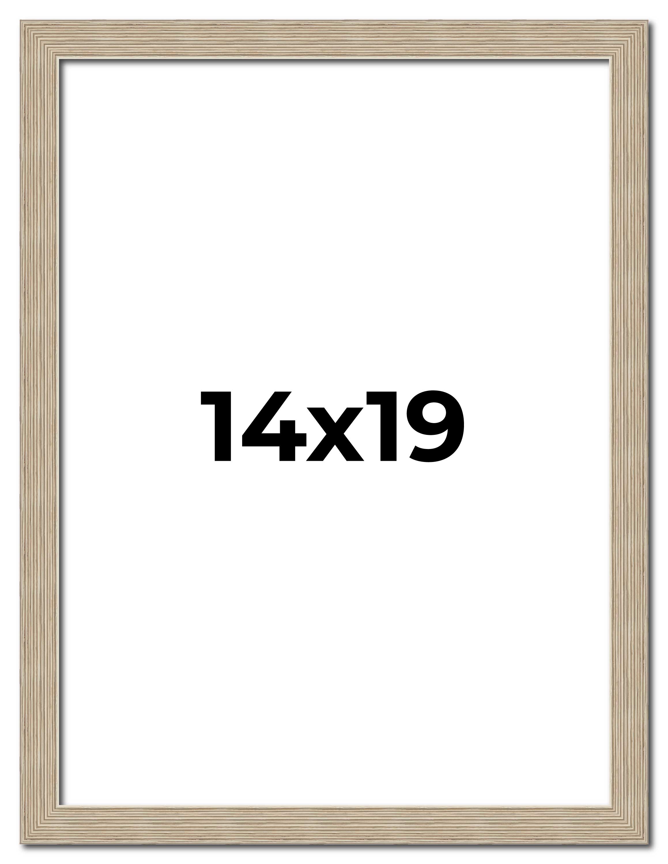 14x19 Frame Grey Solid Wood Picture Frame Width 1 Inches | Interior Frame Depth main product image