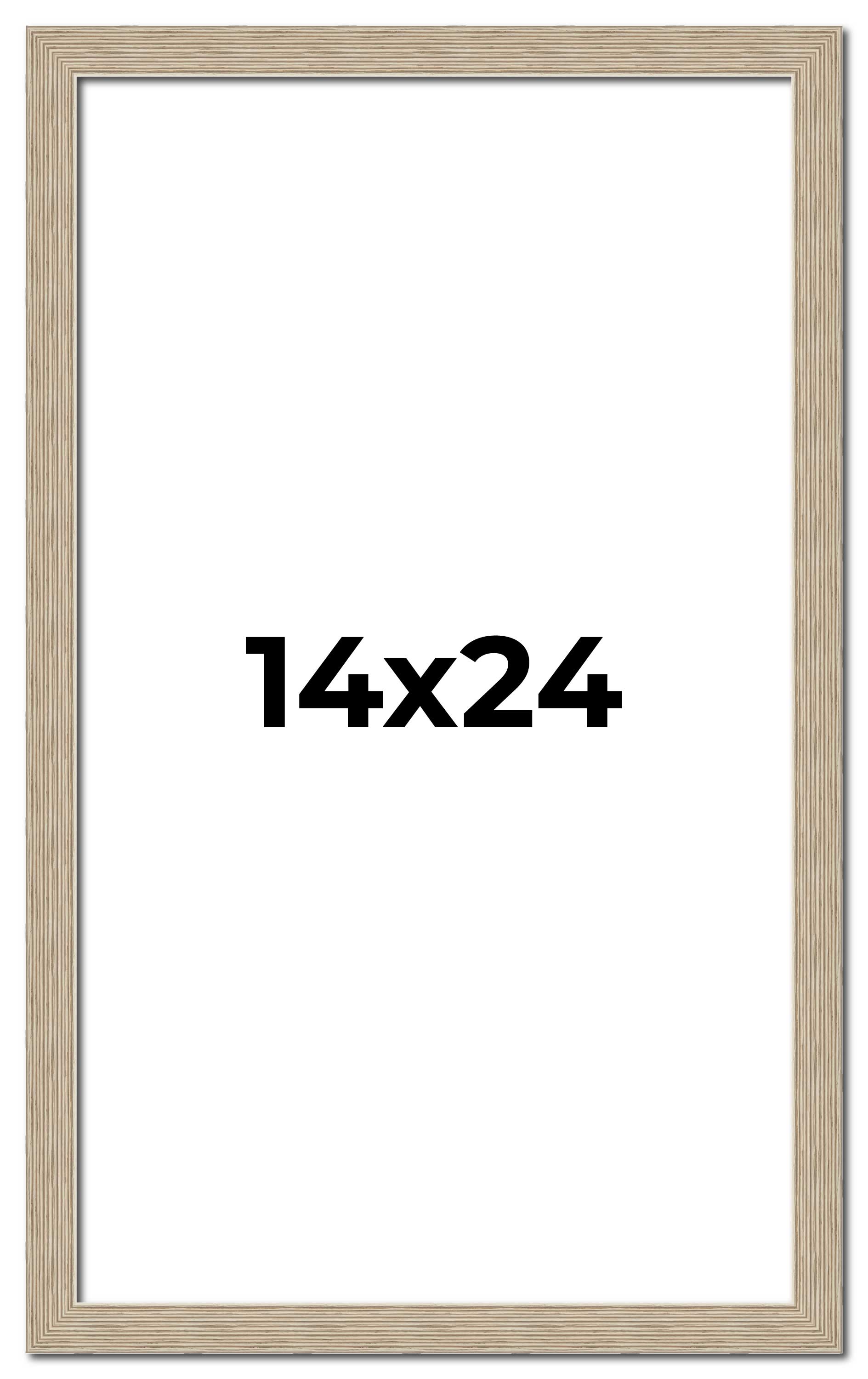 14x24 Frame Grey Solid Wood Picture Frame Width 1 Inches | Interior Frame Depth main product image