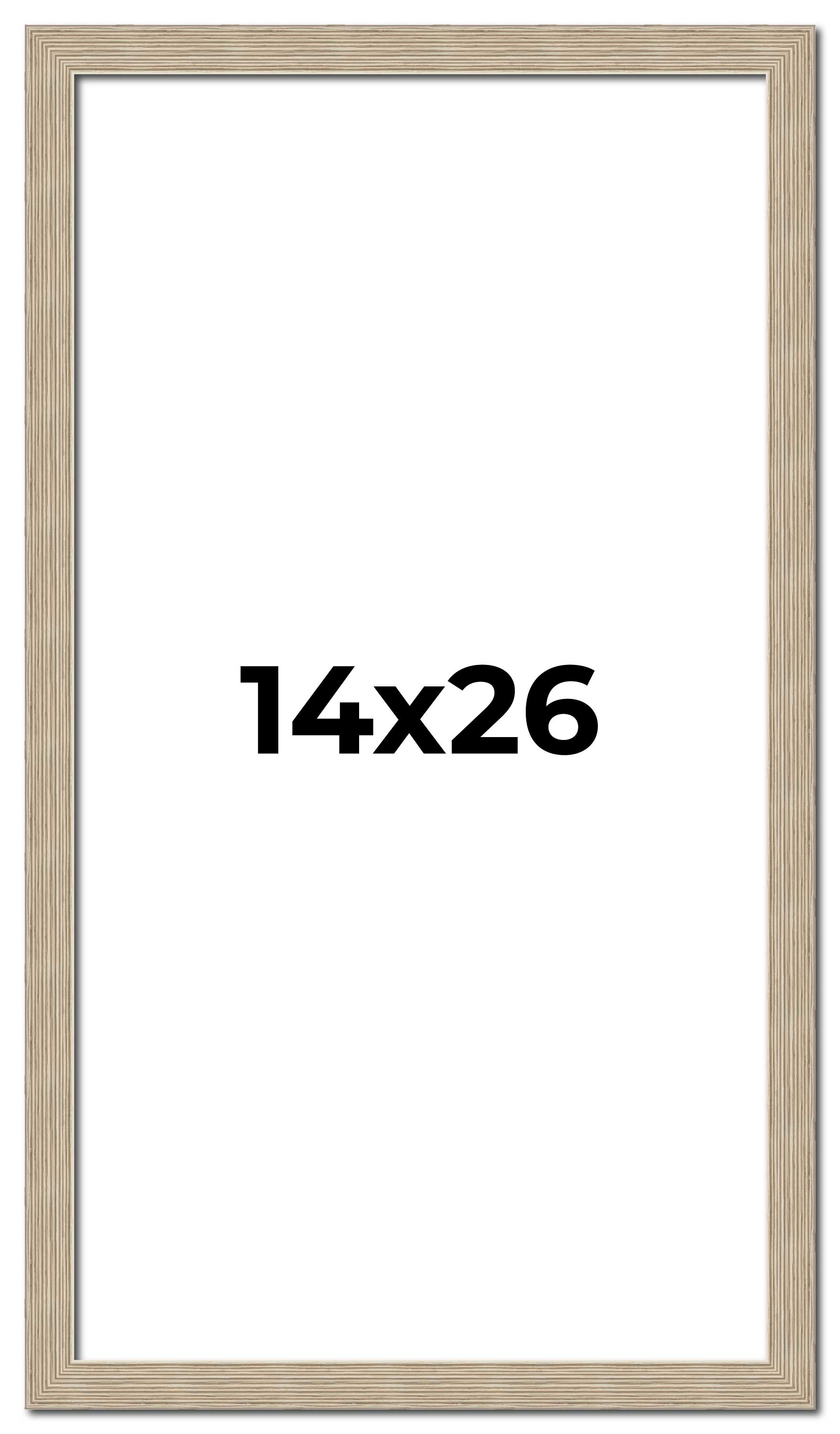 14x26 Frame Grey Solid Wood Picture Frame Width 1 Inches | Interior Frame Depth main product image