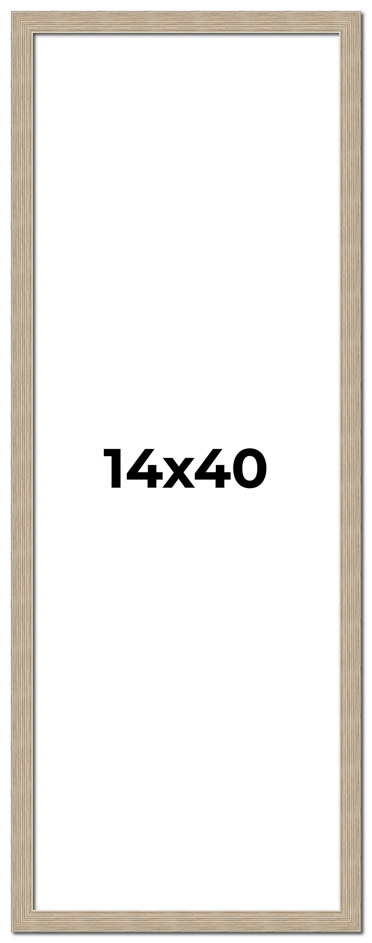 14x40 Frame Grey Solid Wood Picture Frame Width 1 Inches | Interior Frame Depth main product image