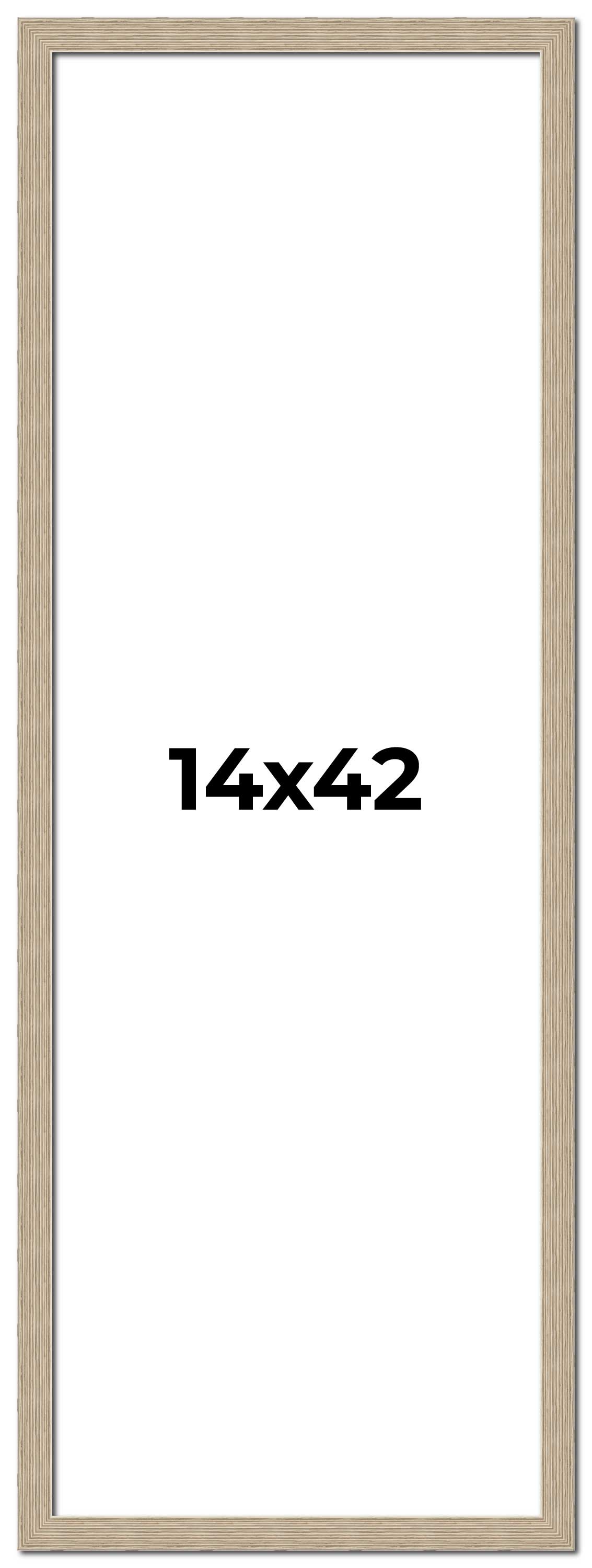 14x42 Frame Grey Solid Wood Picture Frame Width 1 Inches | Interior Frame Depth main product image